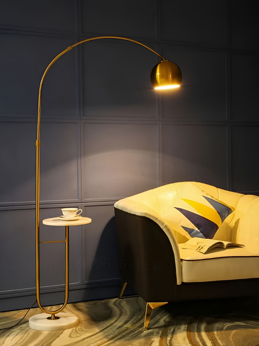 

THEDECORKART Yellow Contemporary Bell Shaped Floor Lamps