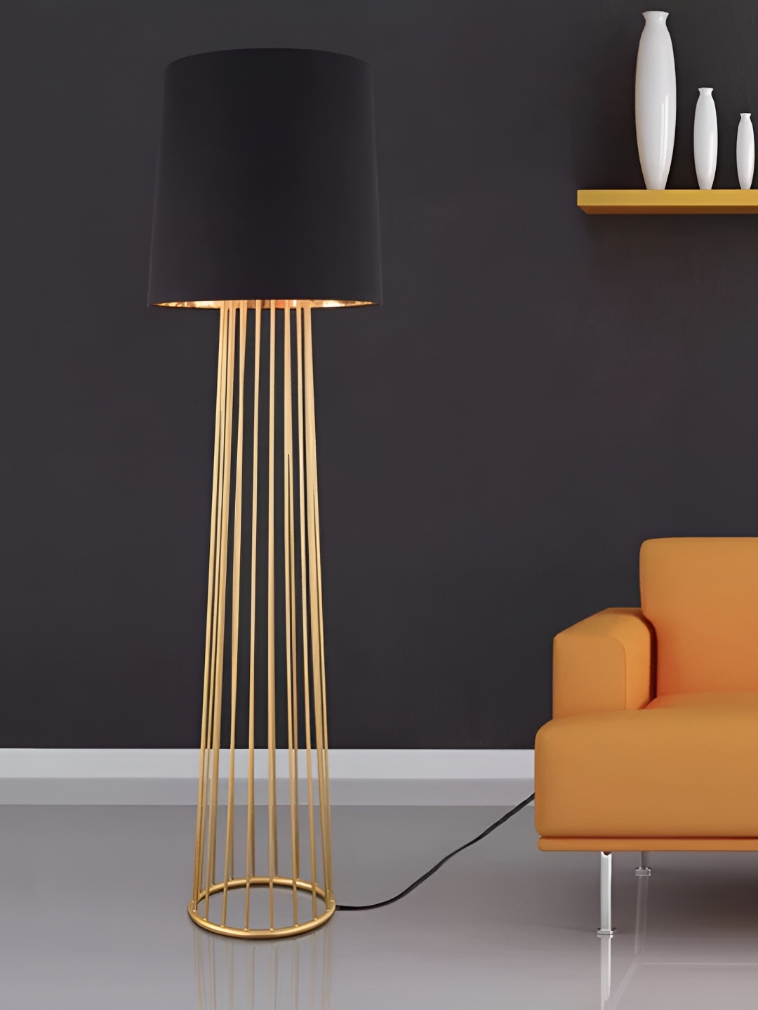 

THEDECORKART Black Traditional Cylindrical Shaped Floor Lamps