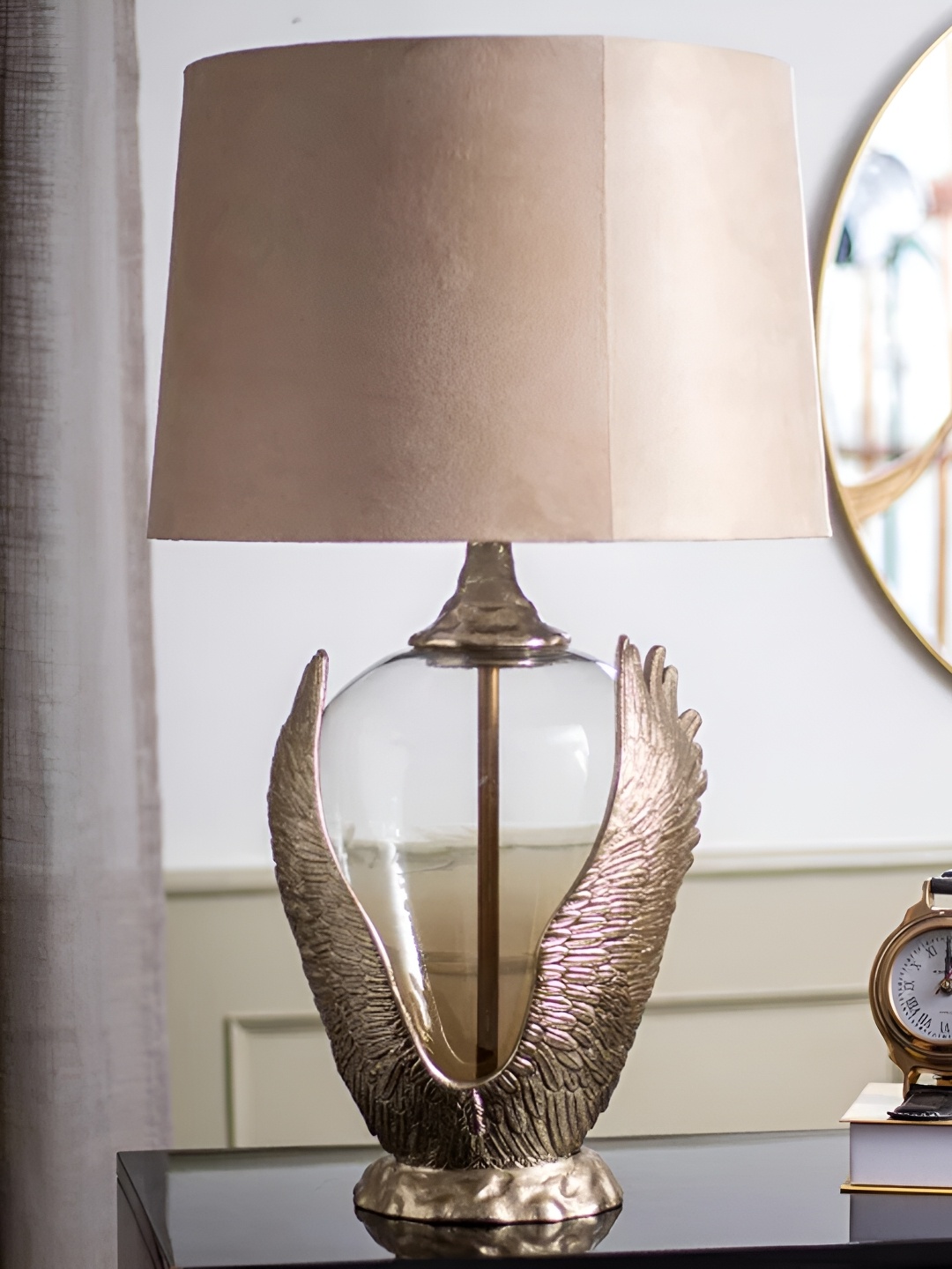 

THEDECORKART Brown Metal Contemporary Frusturical Shaped Table Lamp