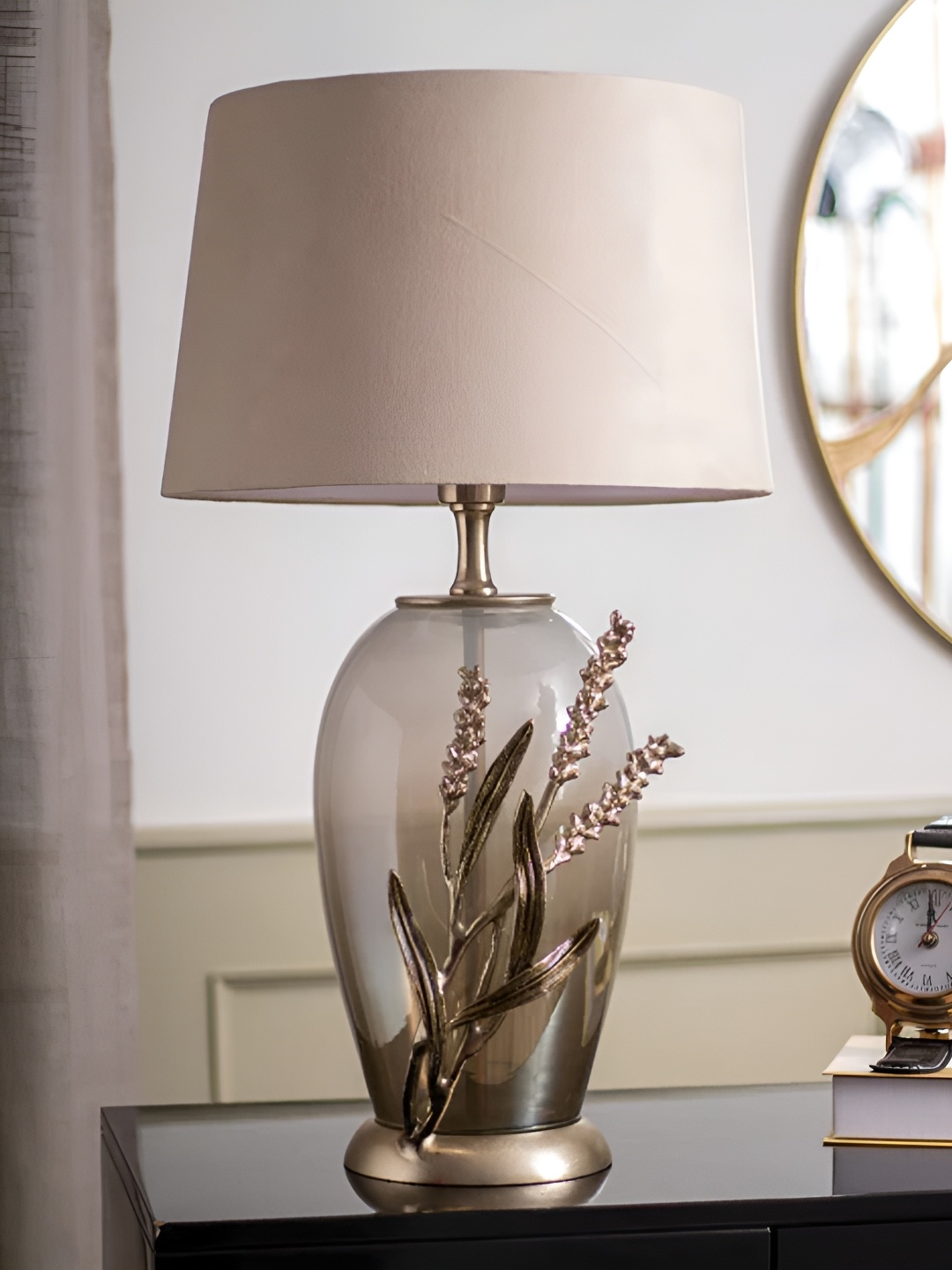 

THEDECORKART Beige Traditional Frusturical Shaped Table Lamp