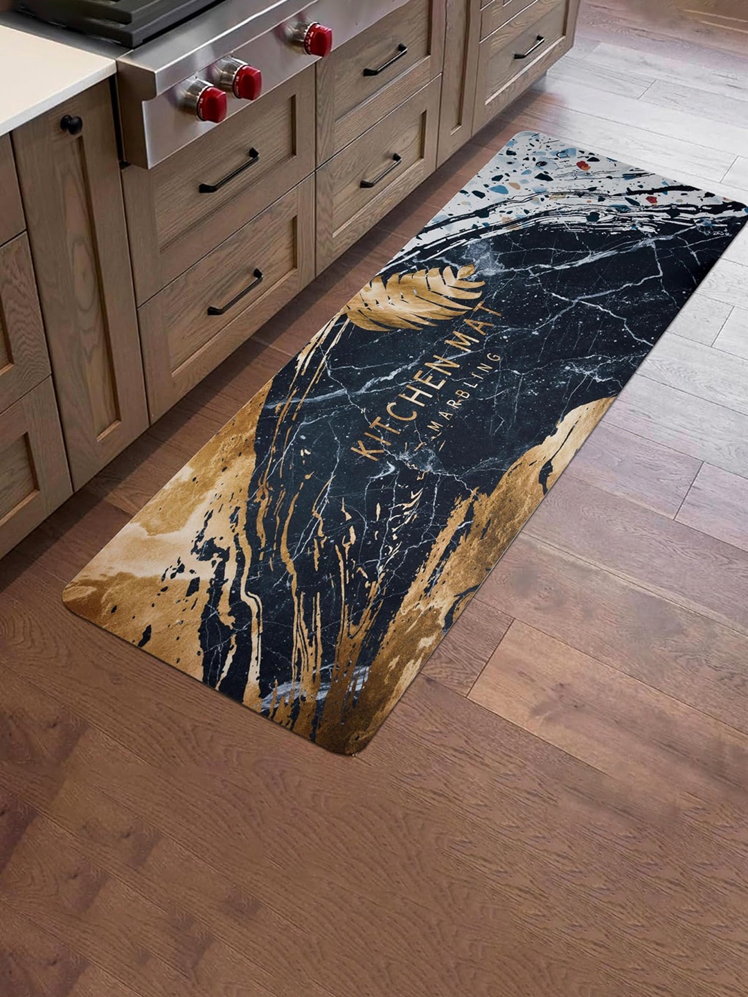 

Kuber Industries Black 3 Pieces Abstract Bed Side Runners