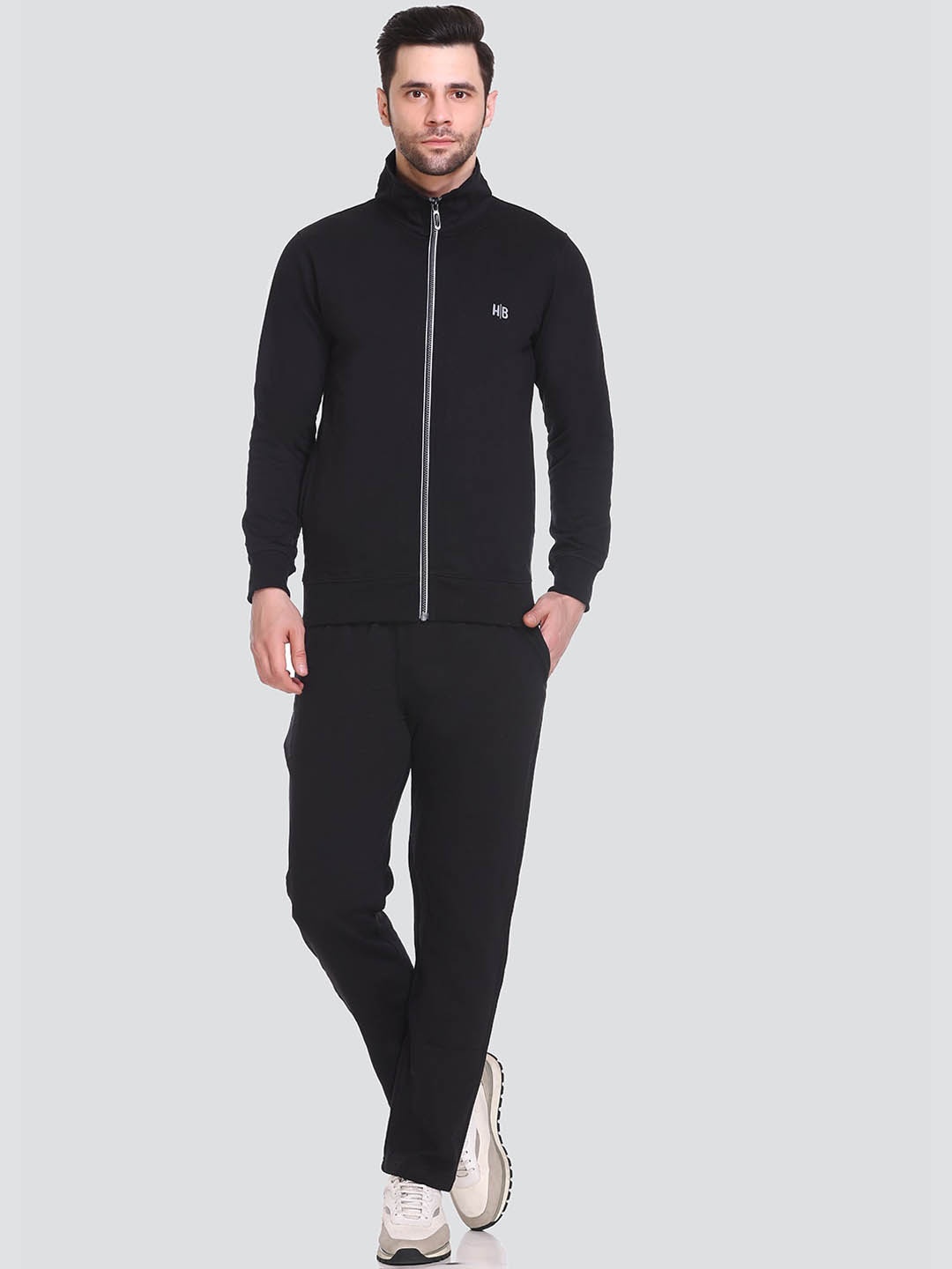 

HB Honey Bee Winter Cotton Fleece High Neck Set Tracksuit, Black