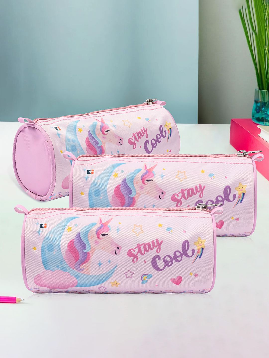 

Kuber Industries Pack Of 3 Self Designed Pen Cases Stationery, Pink