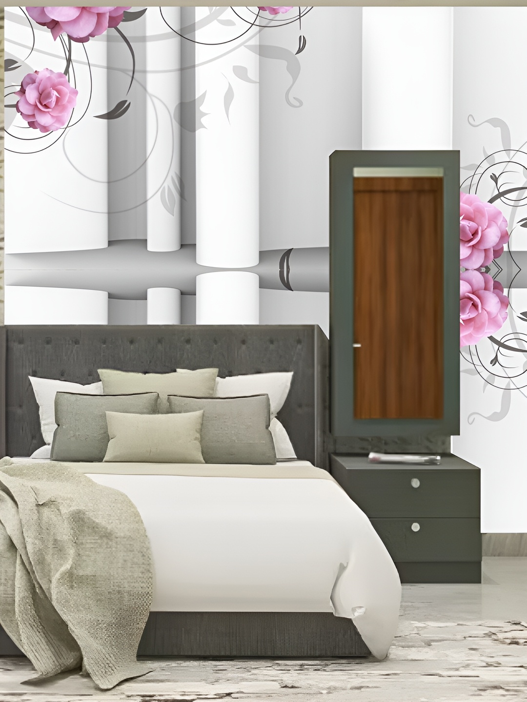 

Aura White & Pink 3D Printed Self Adhesive Wall Sticker