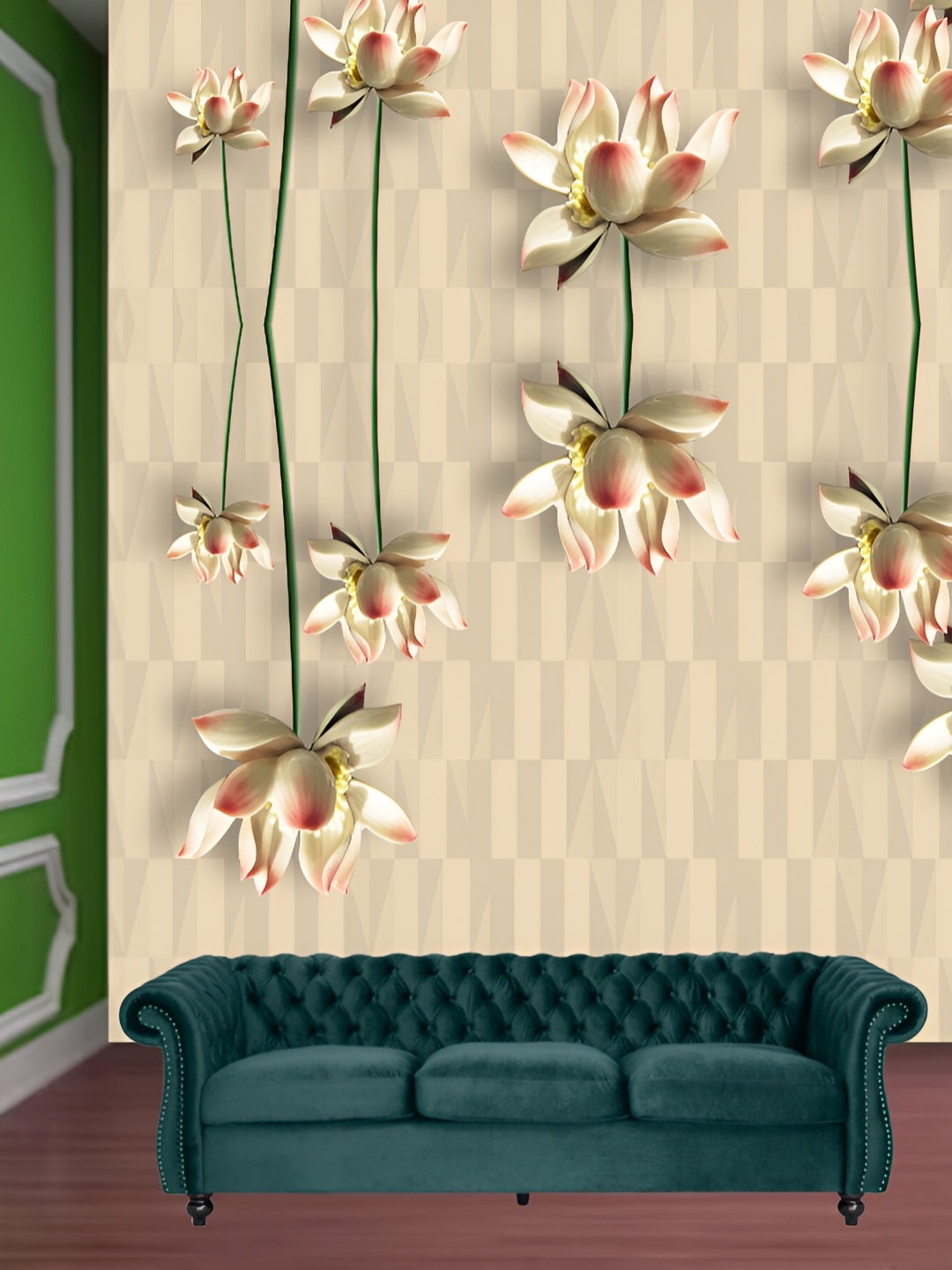 

Aura Brown & Green 3D Printed Self Adhesive Wall Sticker