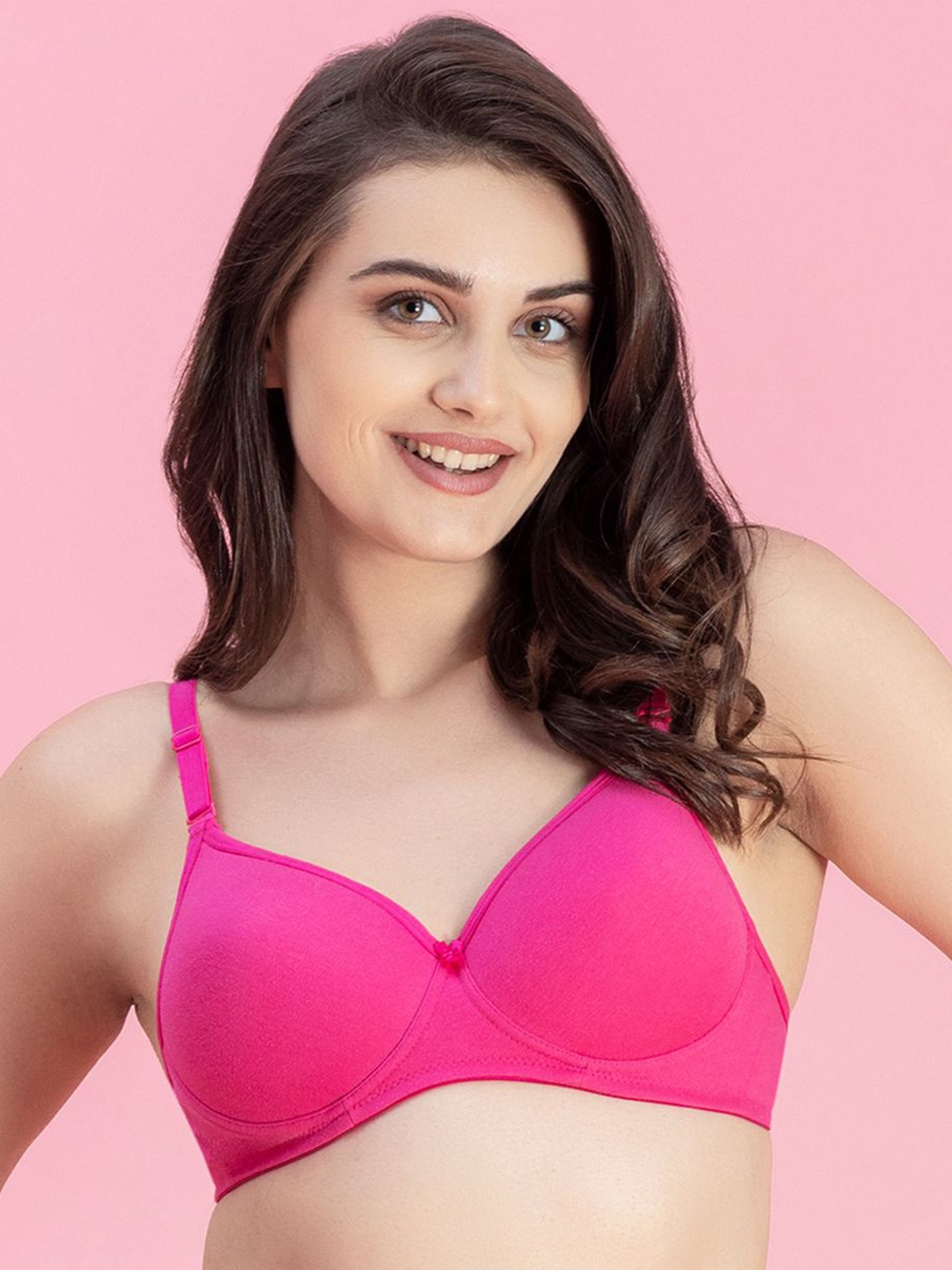 

GROVERSONS Paris Beauty Full Coverage Lightly Padded T-shirt Bra- All Day Comfort, Pink