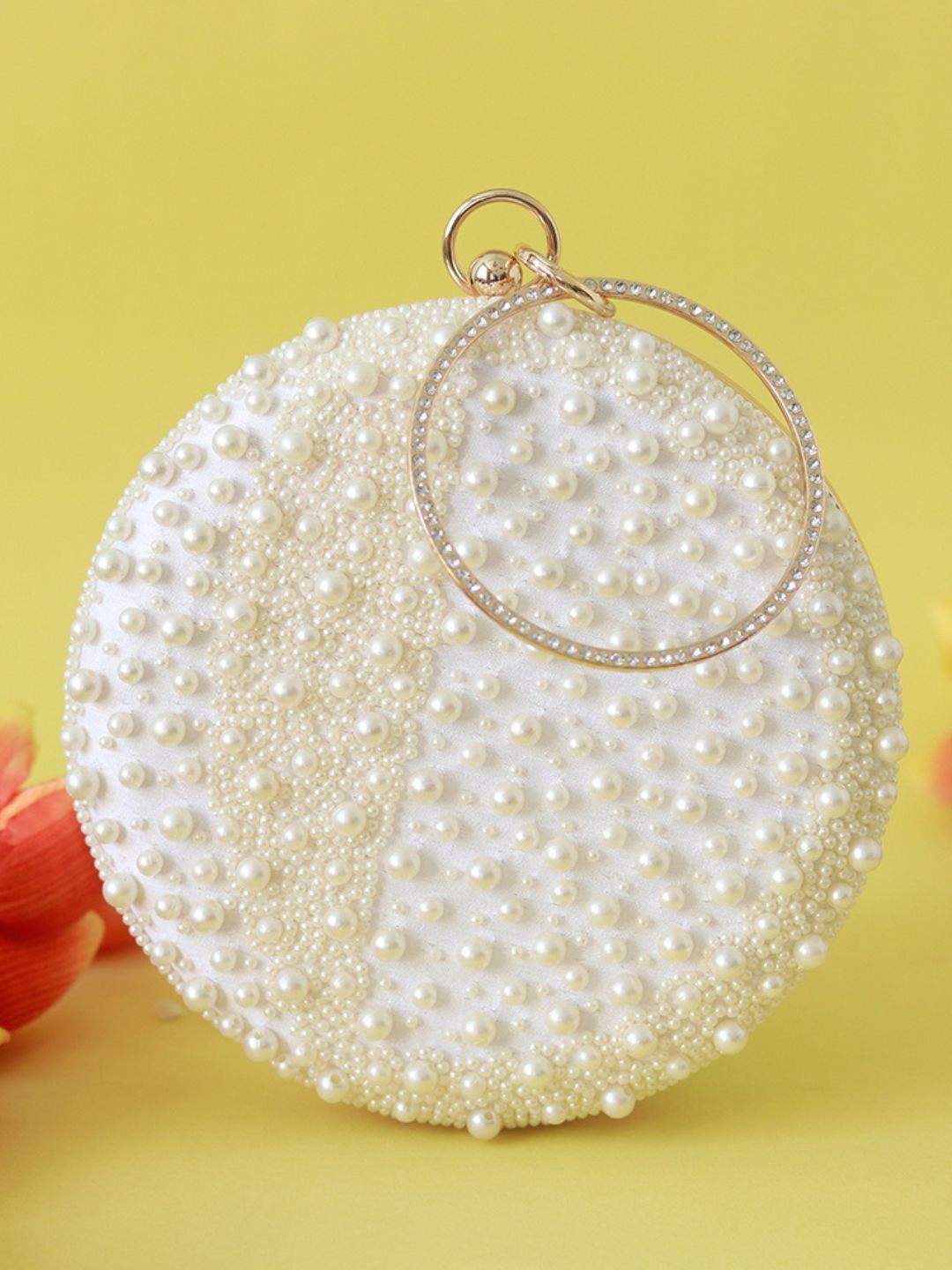 

THE TAN CLAN Mukta Embroidered Box Clutch, White