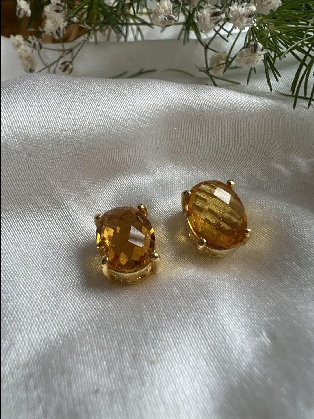 

XAGO Artificial Stones Gold Plated Studs Earrings