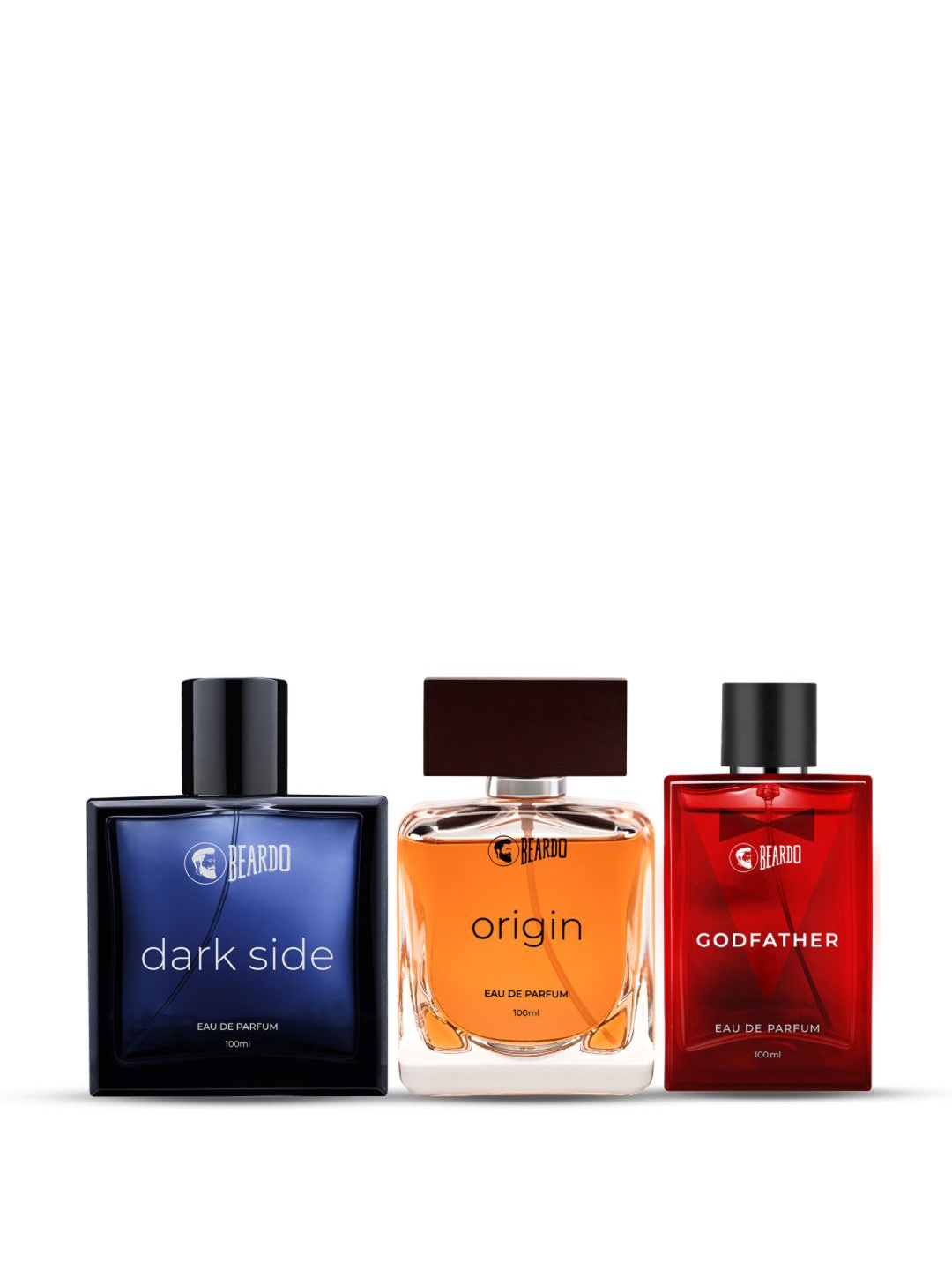 

BEARDO Men Set of 3 Eau De Parfum 100 ml Each - Dark Side, Godfather & Origin, Blue