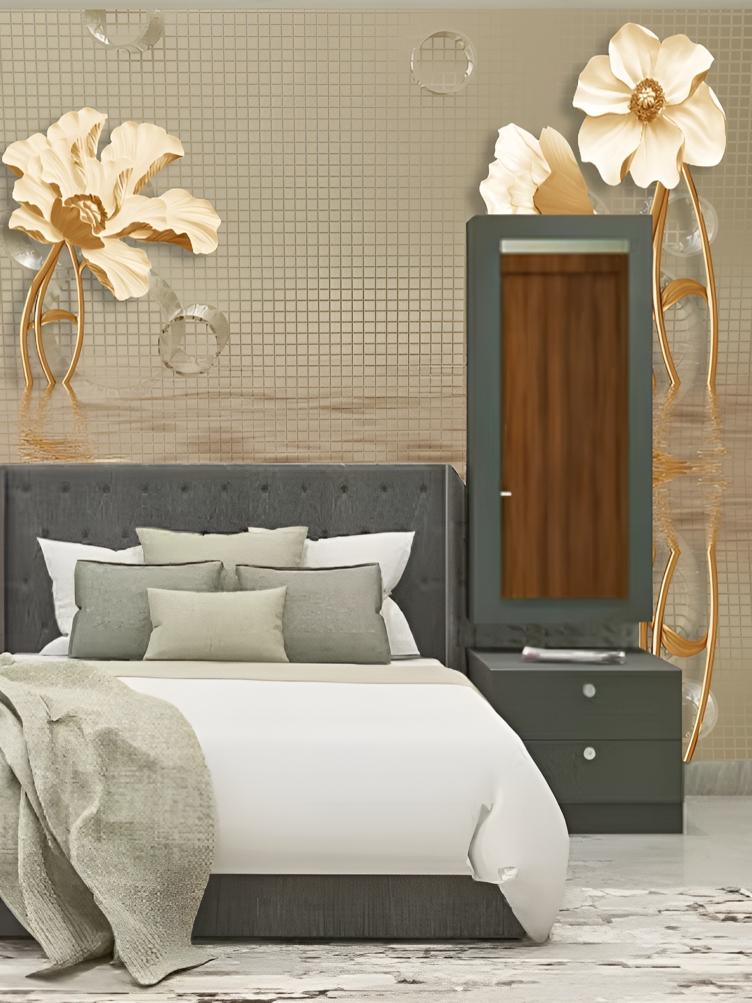 

Aura Brown & Beige Printed Self-Adhesive 3D Wallpaper