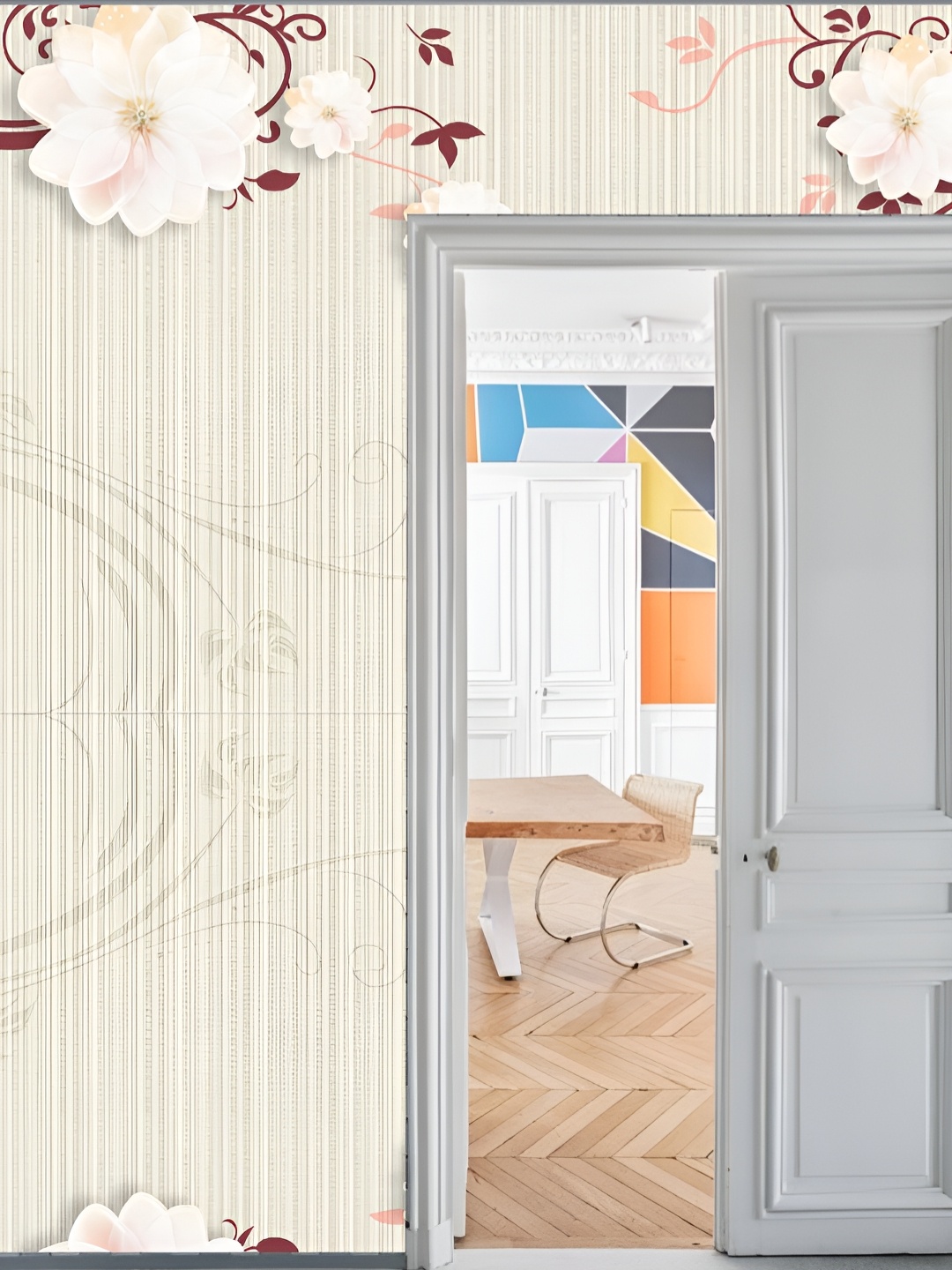 

Aura White & Grey 3D Printed Self-Adhesive Wall Sticker