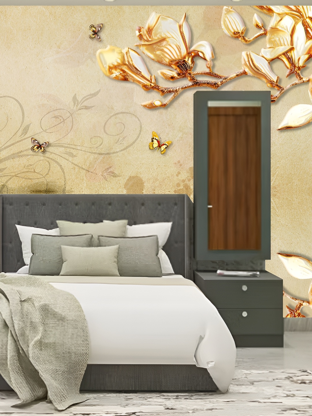 

Aura Beige & Brown Printed Self Adhesive 3D Wallpaper