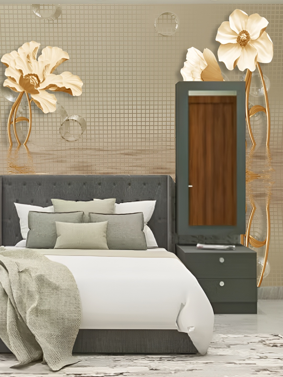 

Aura Beige Floral Printed Self-Adhesive Wall Sticker