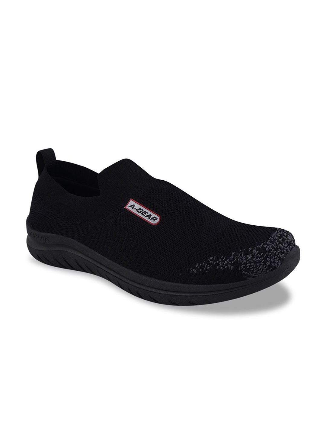 

Campus Men Round Toe Memory Foam Mesh Slip-On Sneakers, Black