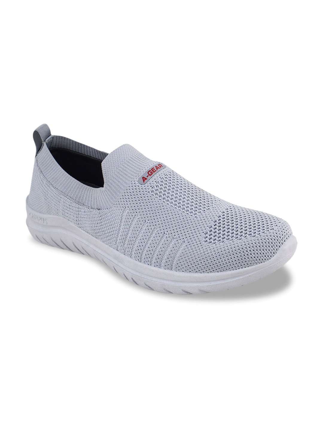 

Campus Men Round Toe Memory Foam Mesh Slip-On Sneakers, Grey