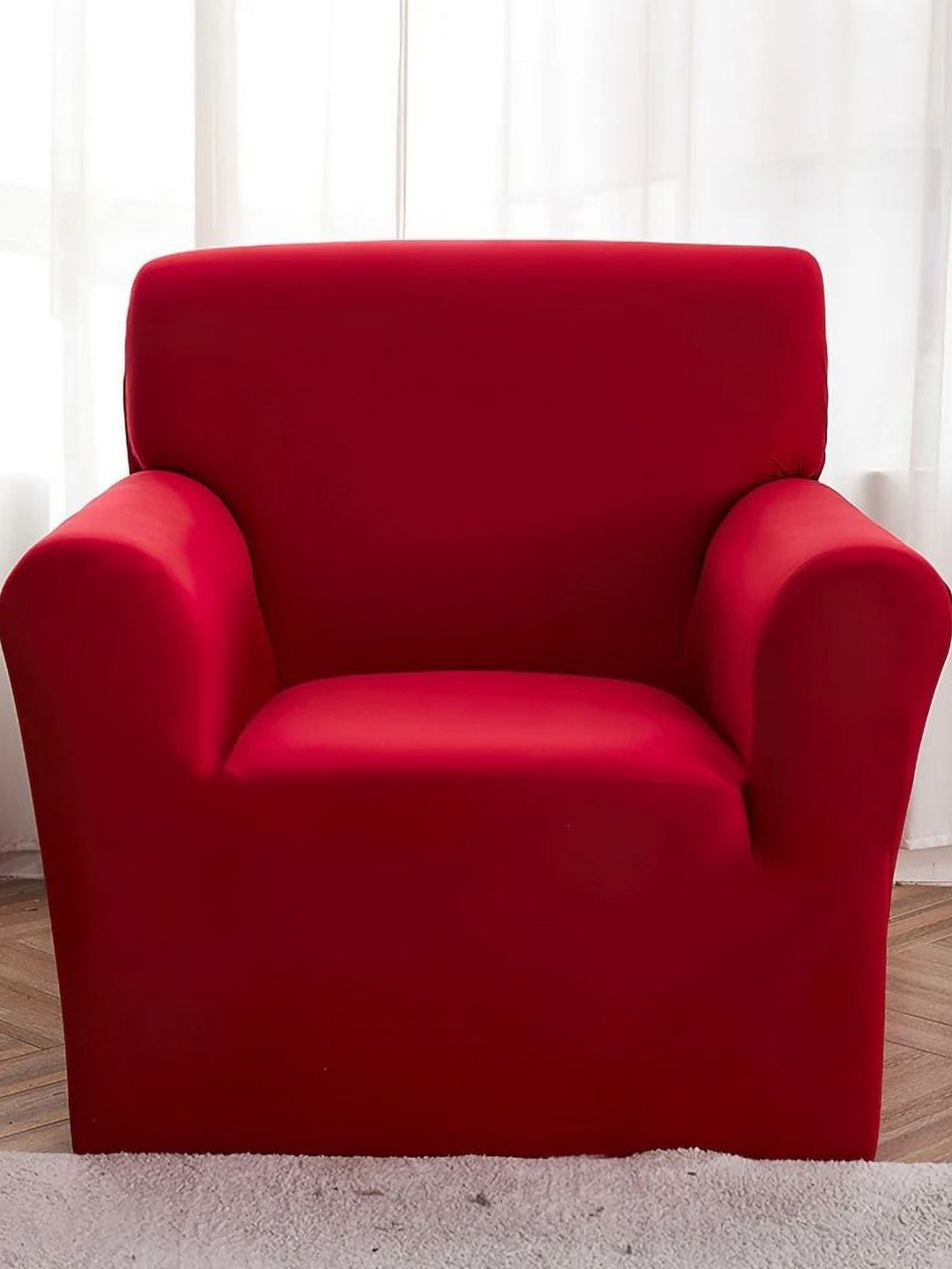 

B BESTILO Red 1 Seater Sofa Cover With Arms