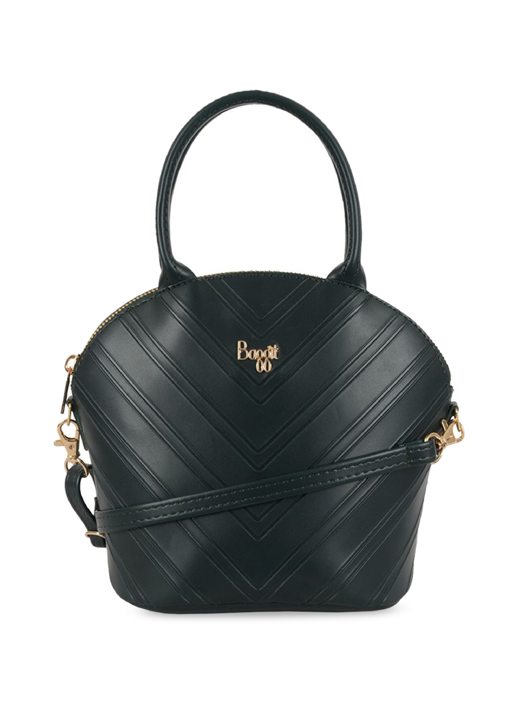 

Baggit Textured Structured Handheld Bag, Green