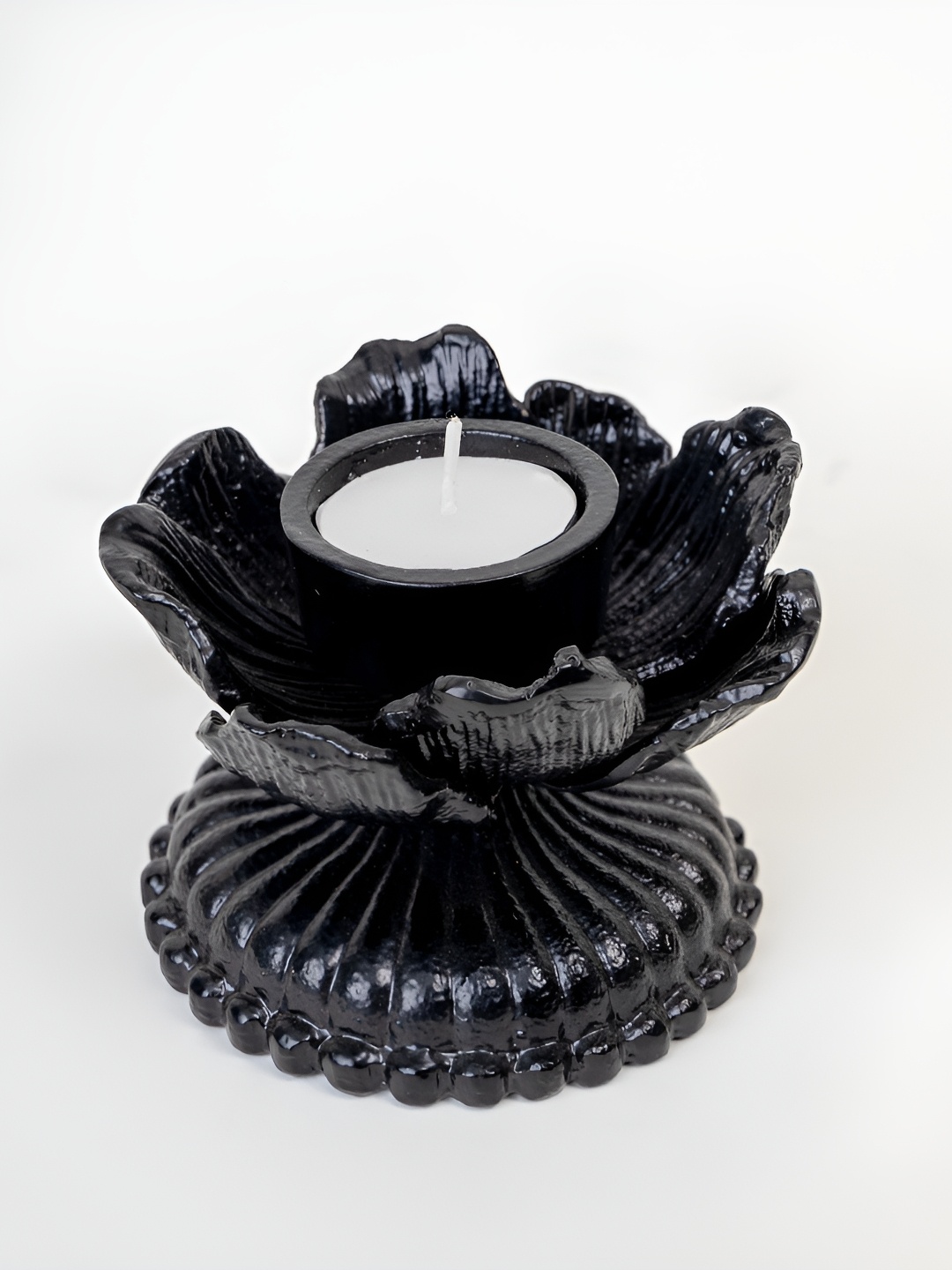 

KANIRY ARTISE OF NOVELTY Black Leaf T-Light Metal Candle Holder