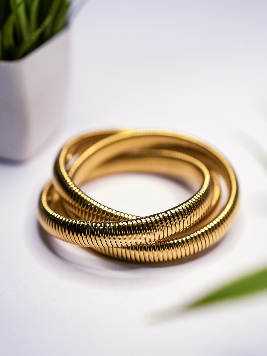 

The Cacti Store Stainless Steel Snake Bracelet, Gold