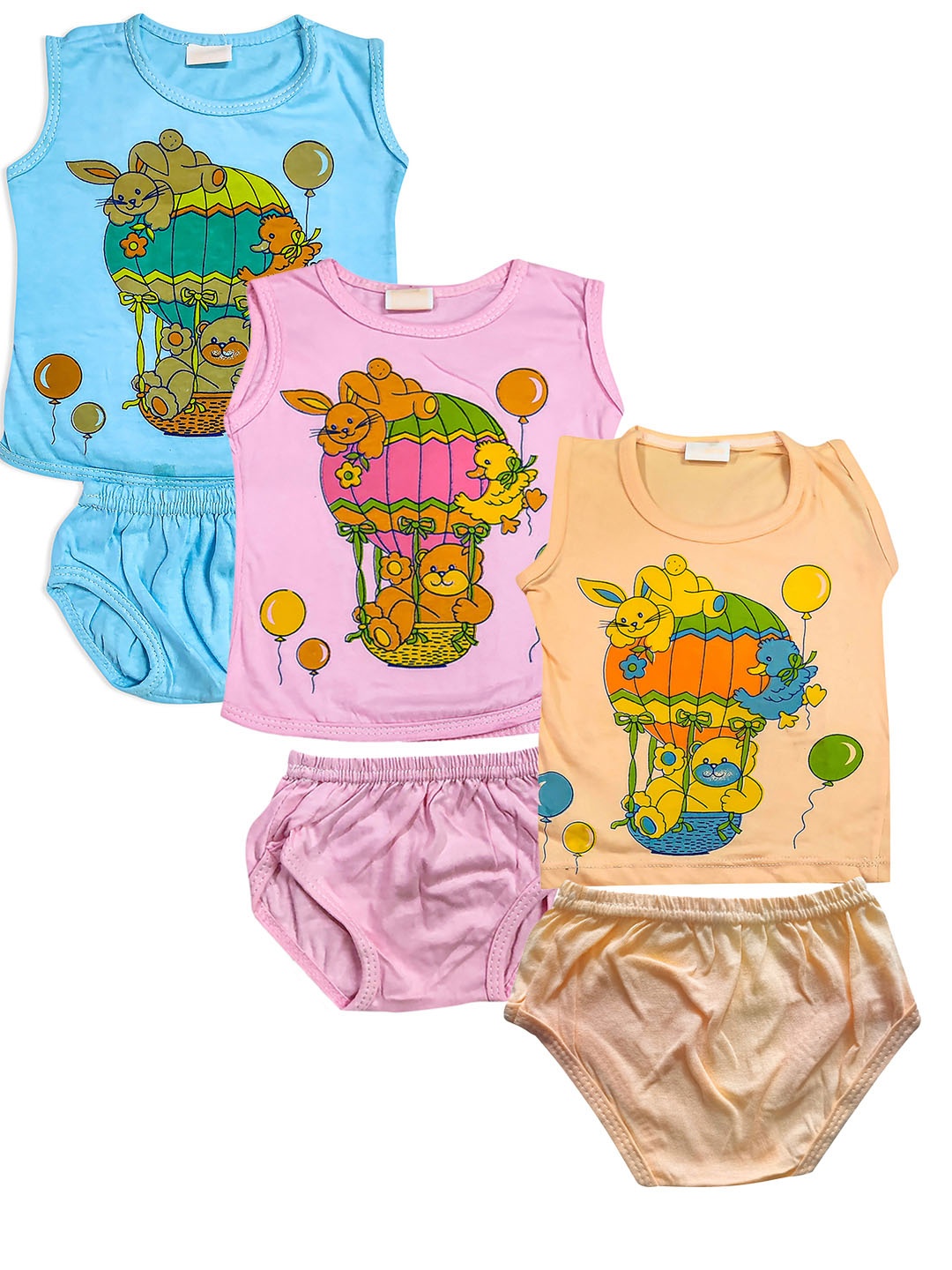 

BAESD Unisex Kids Pack of 3 Printed Pure Cotton T-shirt with Shorts, Pink