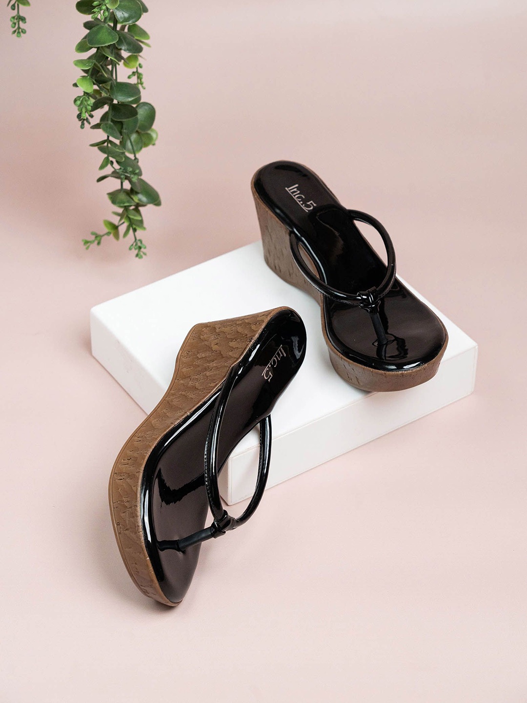 

Inc 5 Open Toe Wedge Heels, Black
