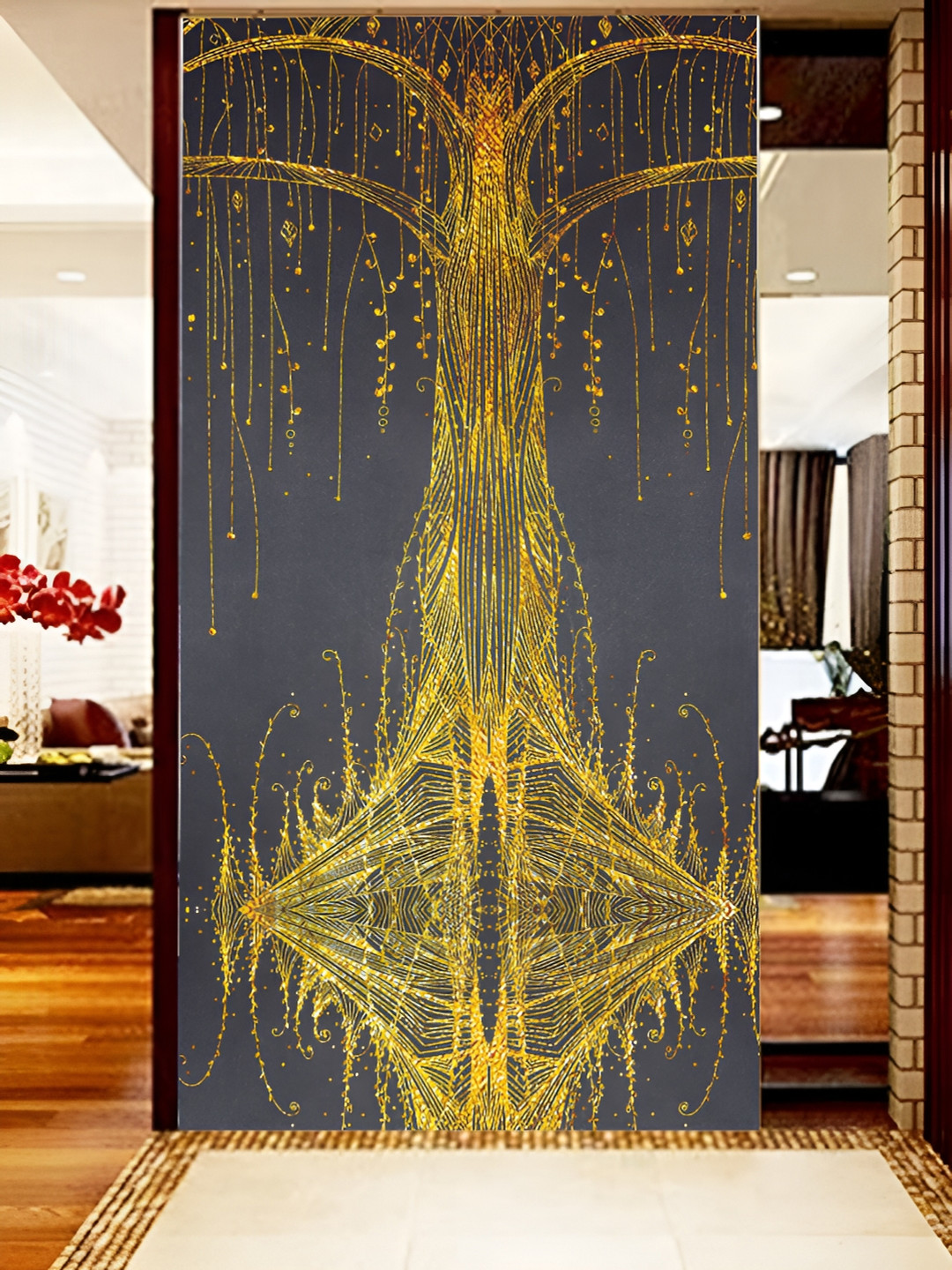 

Aura Black & Yellow Printed Self-Adhesive 3D Wallpaper