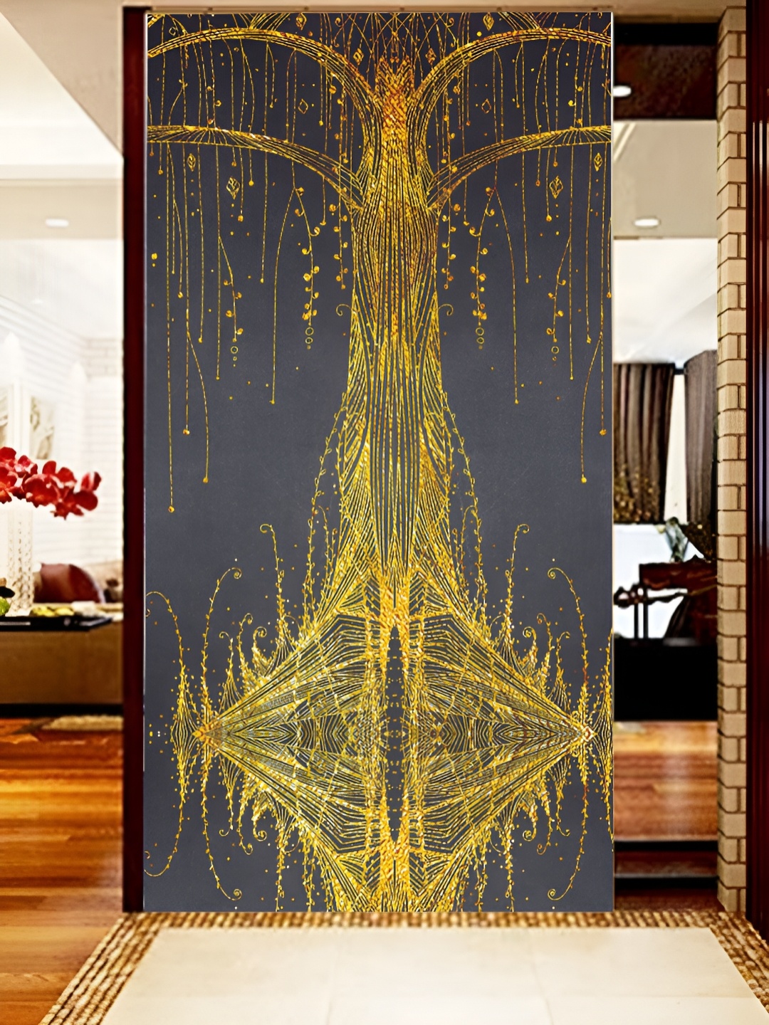 

Aura Black & Yellow Printed Self-Adhesive 3D Wallpaper
