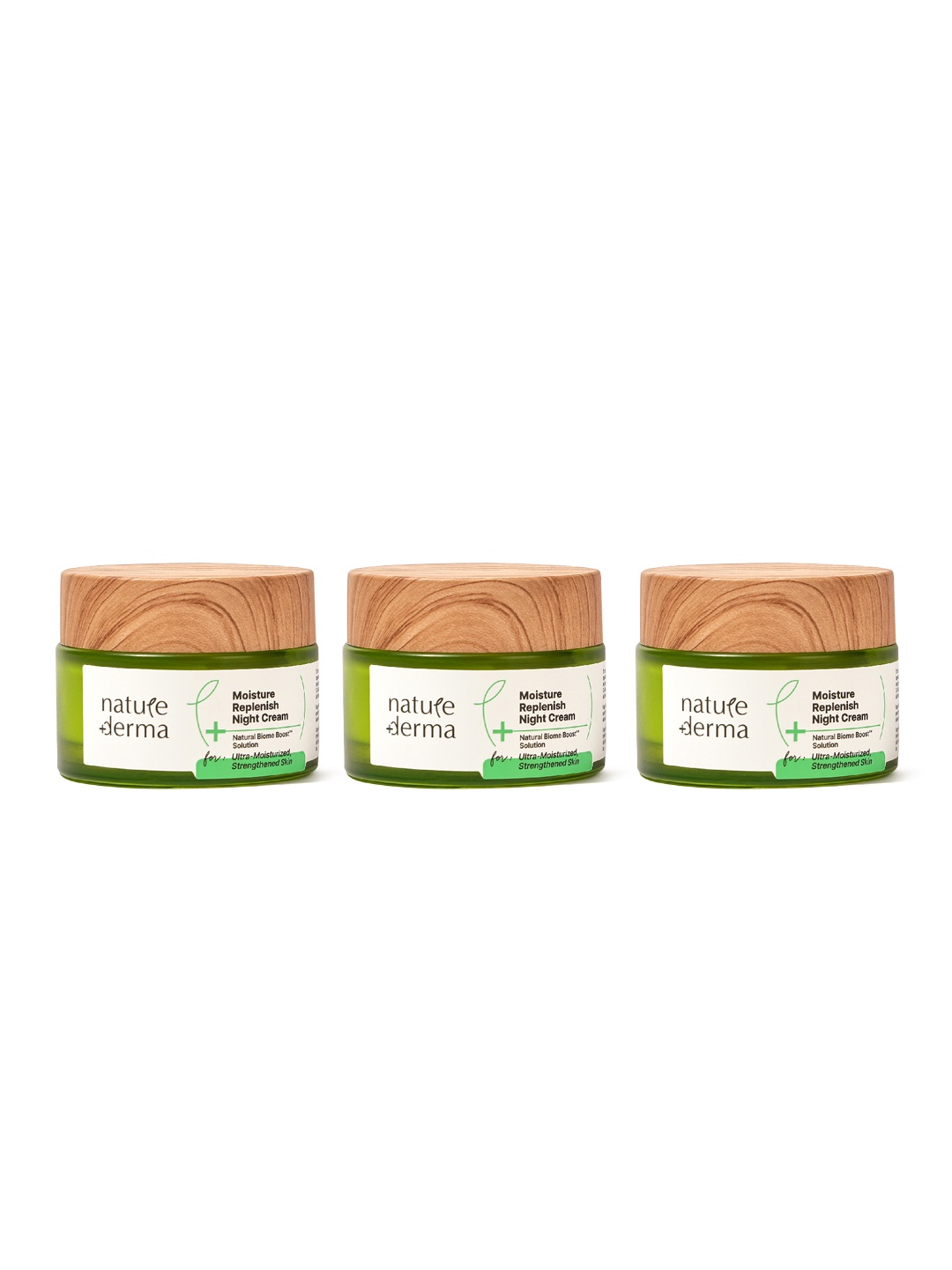 

Nature Derma Set of 3 Moisture Replenish Night Cream with Natural Biome-Boost - 50ml each, White