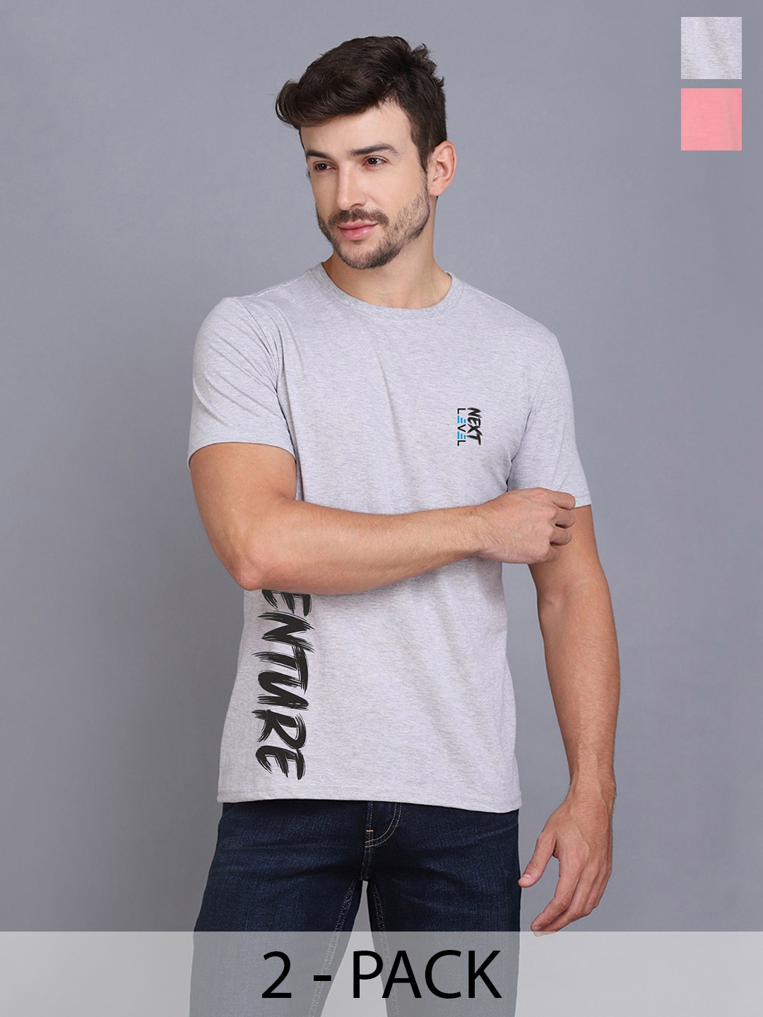 

SLOWLORIS Men Typography 2 Printed T-shirt, Peach