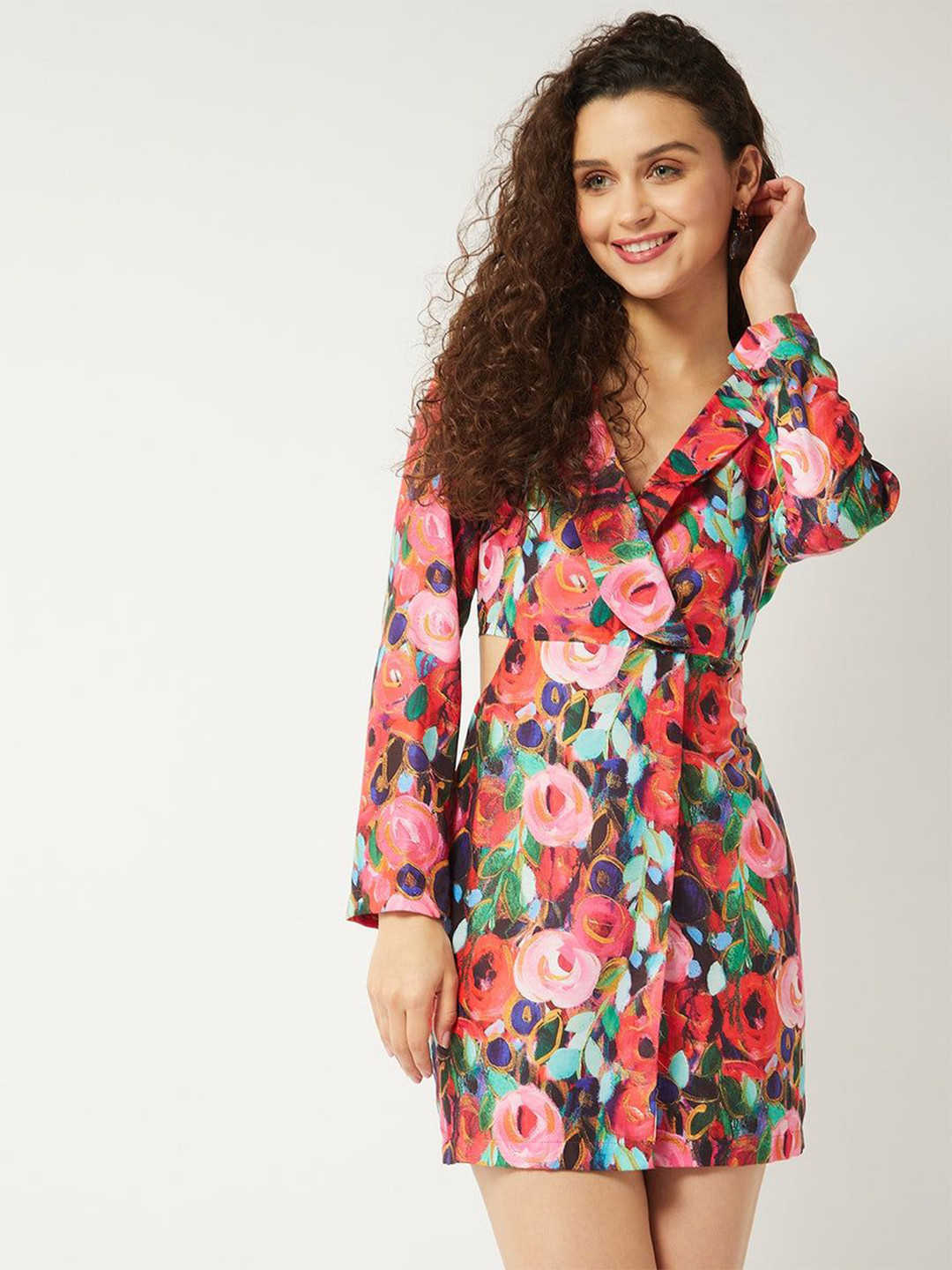 

Zima Leto Shawl Collar Wrap Dress, Red