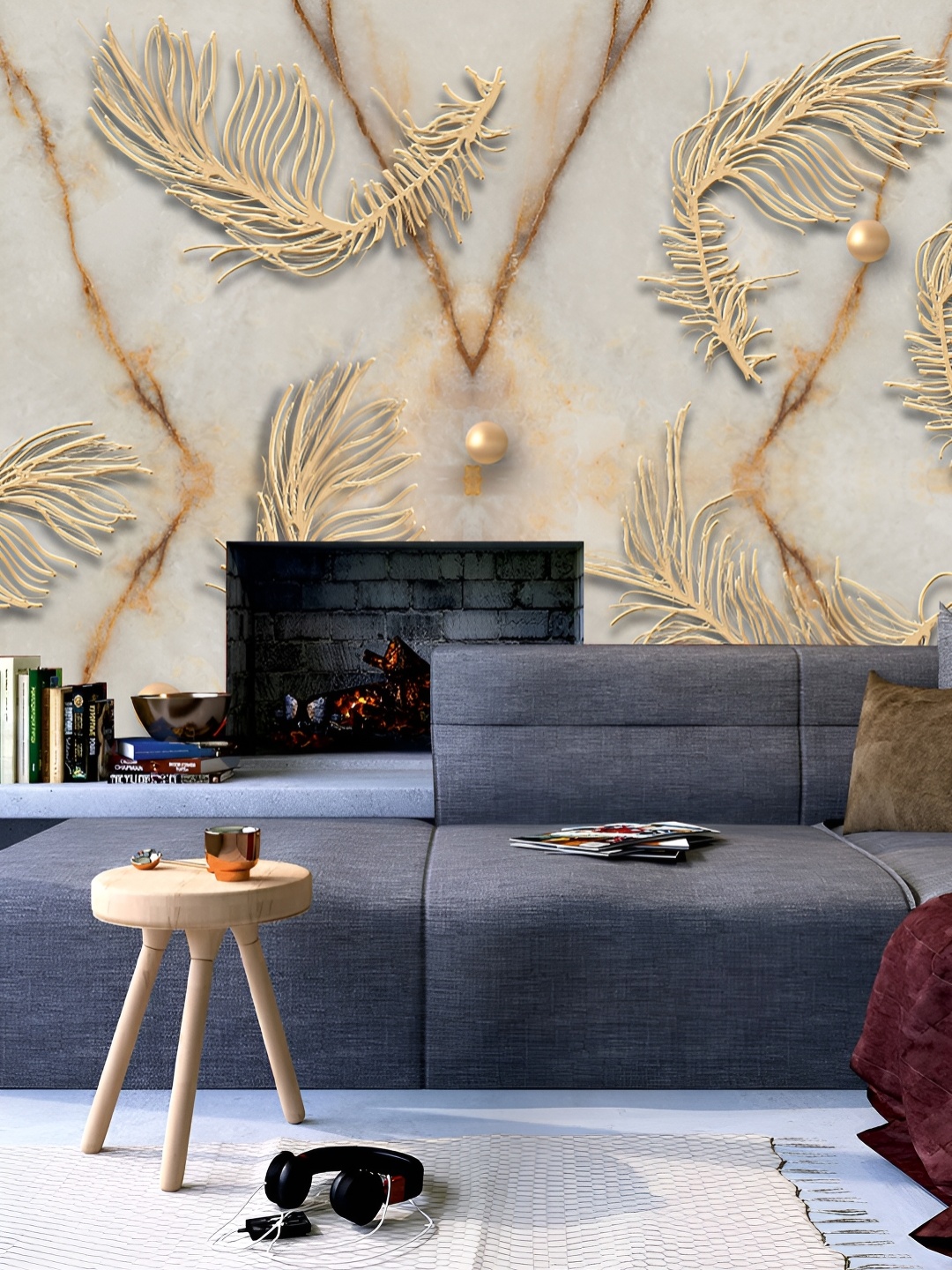 

Aura Off White & Brown Printed Self-Adhesive 3D Wallpaper