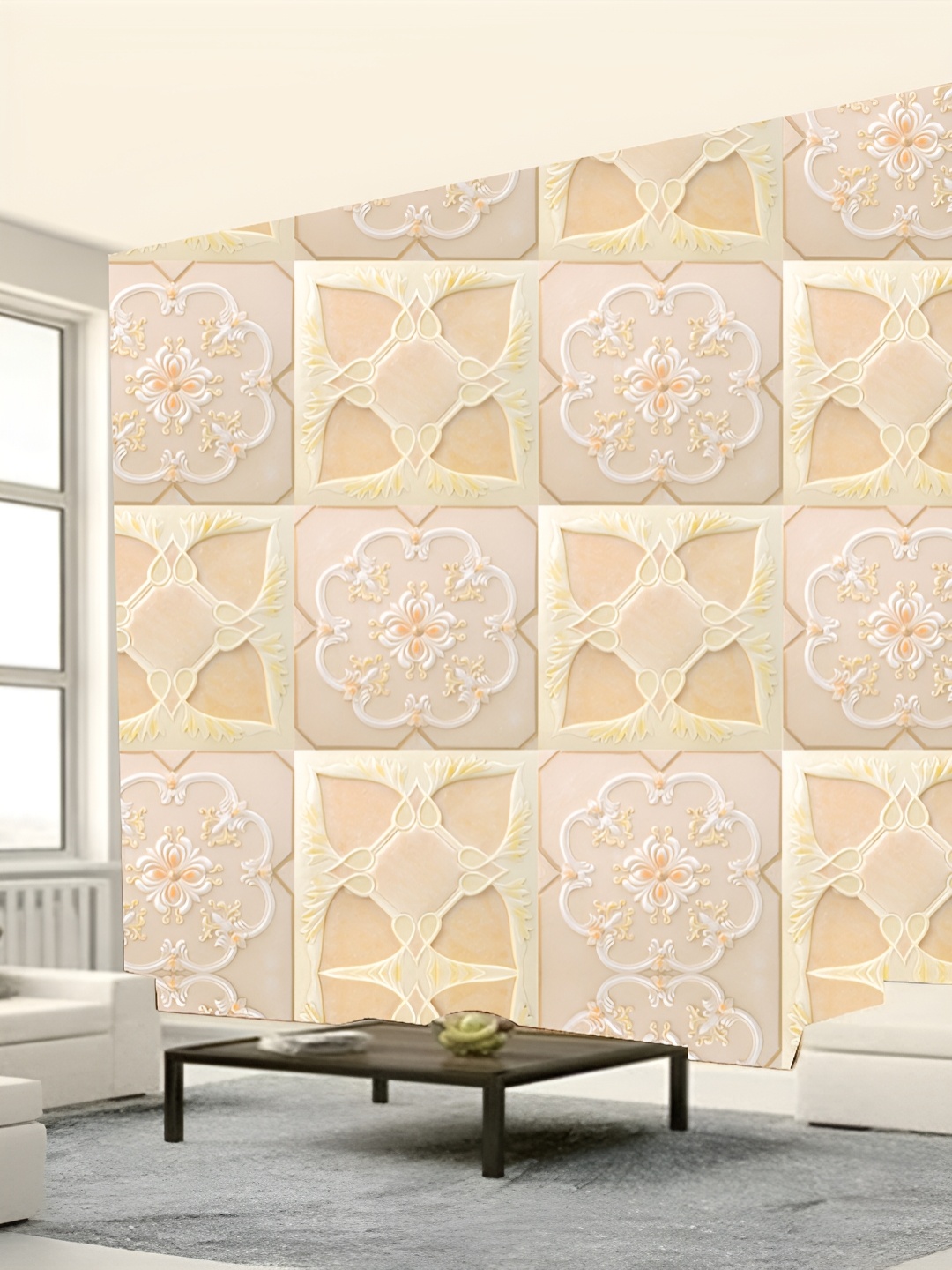 

Aura Beige & Peach Coloured 3D Printed Self-Adhesive Wall Sticker