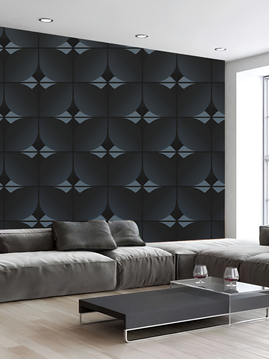 

Aura Black & Grey Printed Self-Adhesive 3D Wallpaper