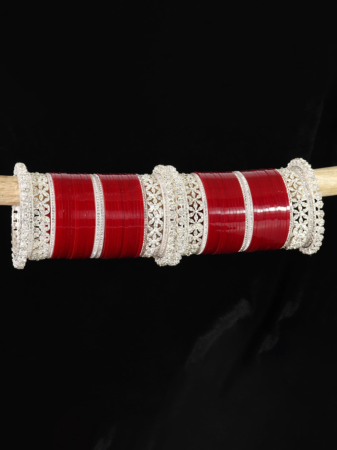 

LAVAZZA Set of 68 Crystal Studded Bangles, Maroon