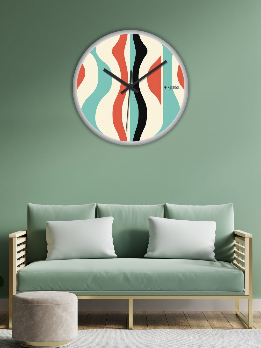 

OLIVE TREE White & Blue Printed Analogue Contemporary Wall Clock