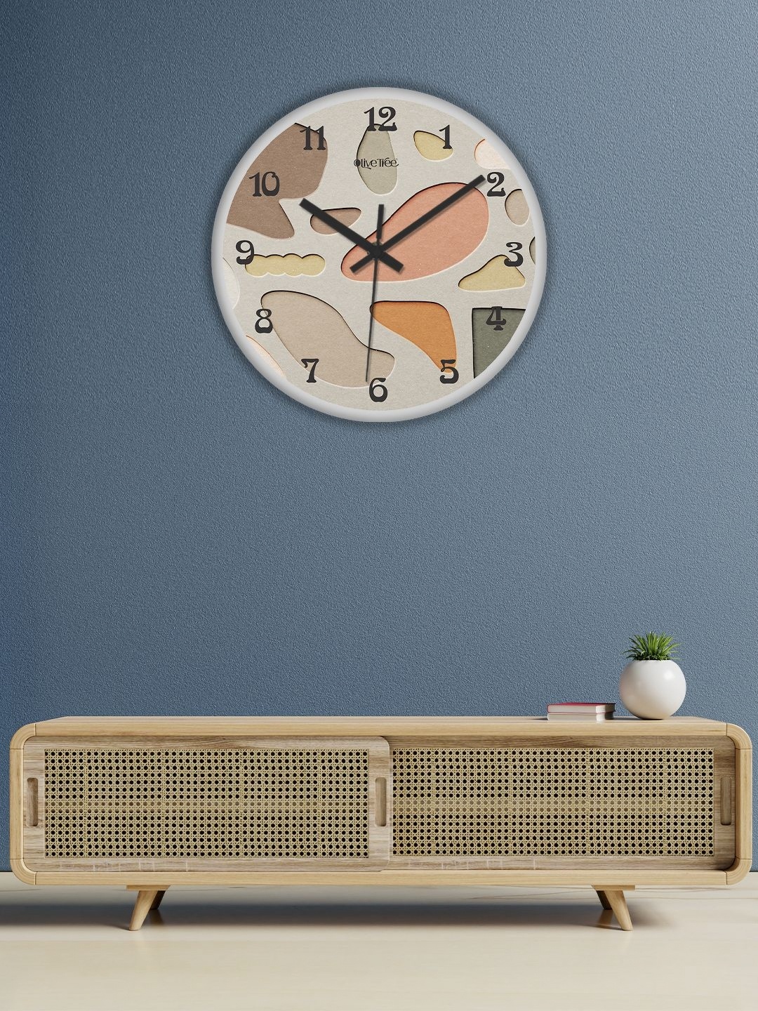 

OLIVE TREE White & Brown Printed Analogue Contemporary Wall Clock