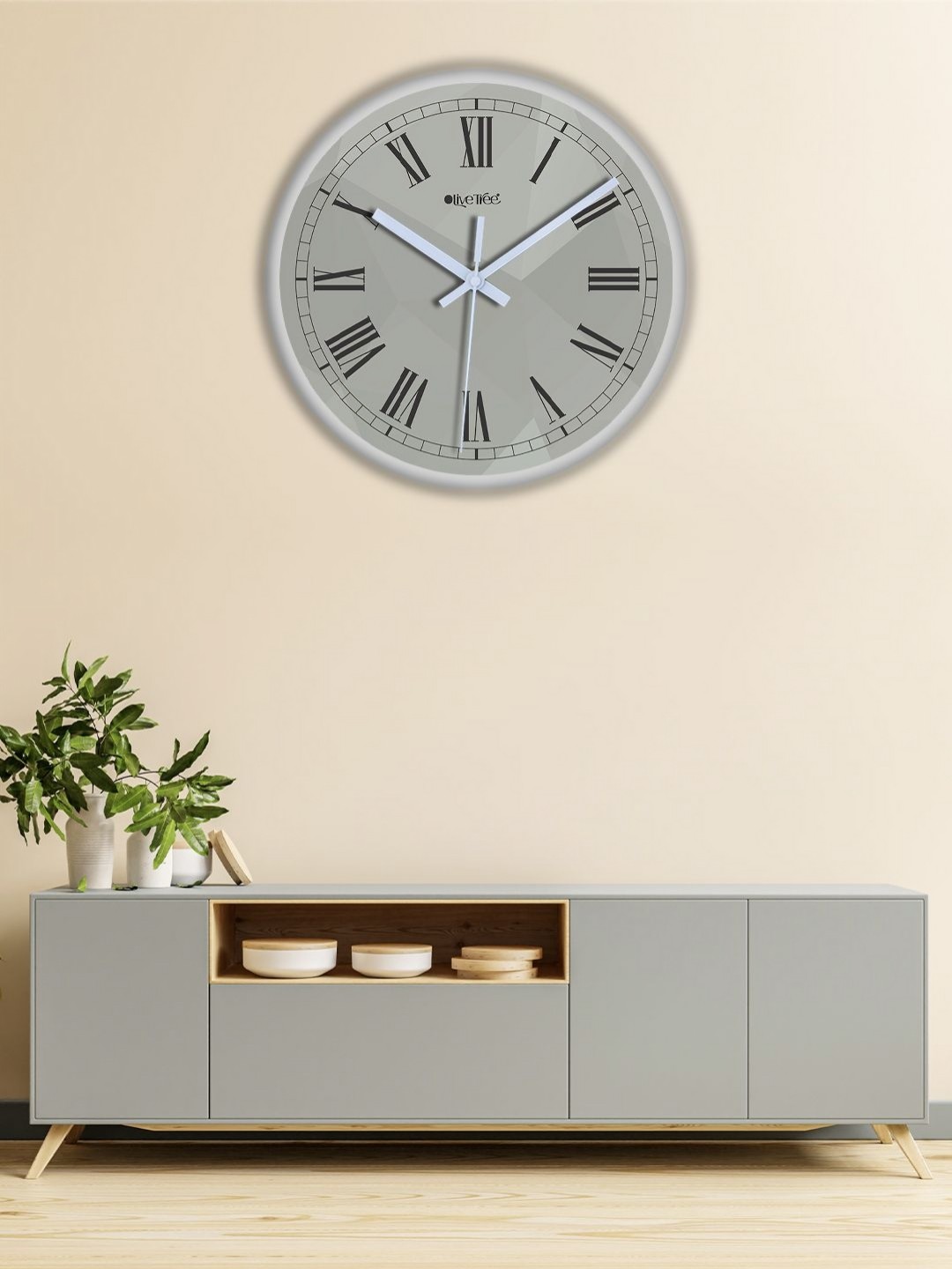 

OLIVE TREE White & Black Printed Analogue Contemporary Wall Clock