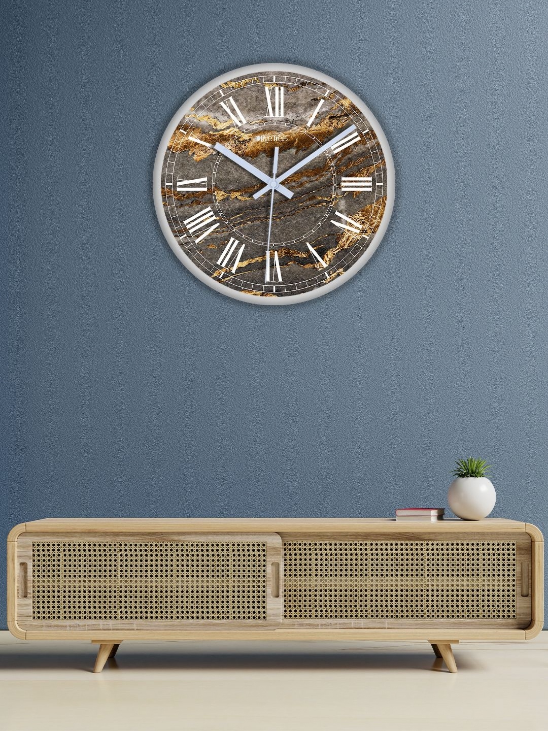 

OLIVE TREE White & Brown Printed Analogue Contemporary Wall Clock