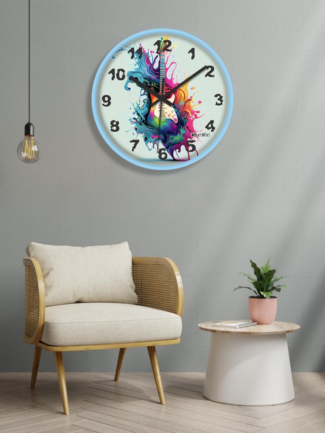 

OLIVE TREE Blue & White Printed Analogue Contemporary Wall Clock