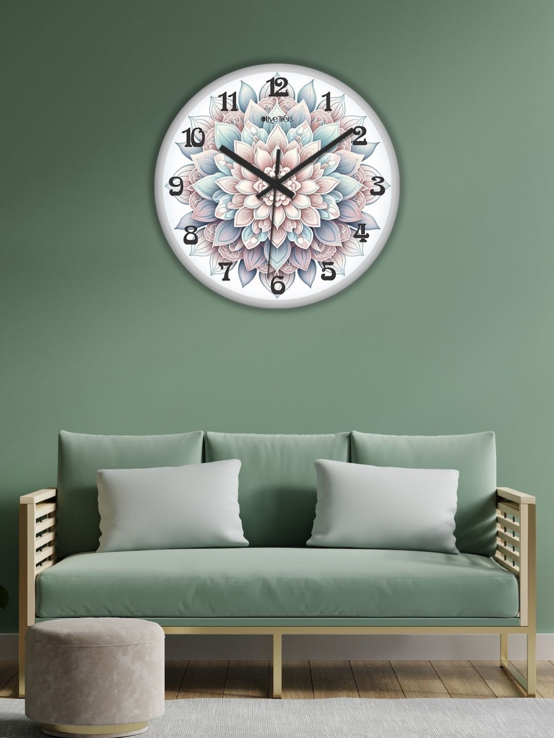 

OLIVE TREE White & Blue Printed Analogue Contemporary Wall Clock