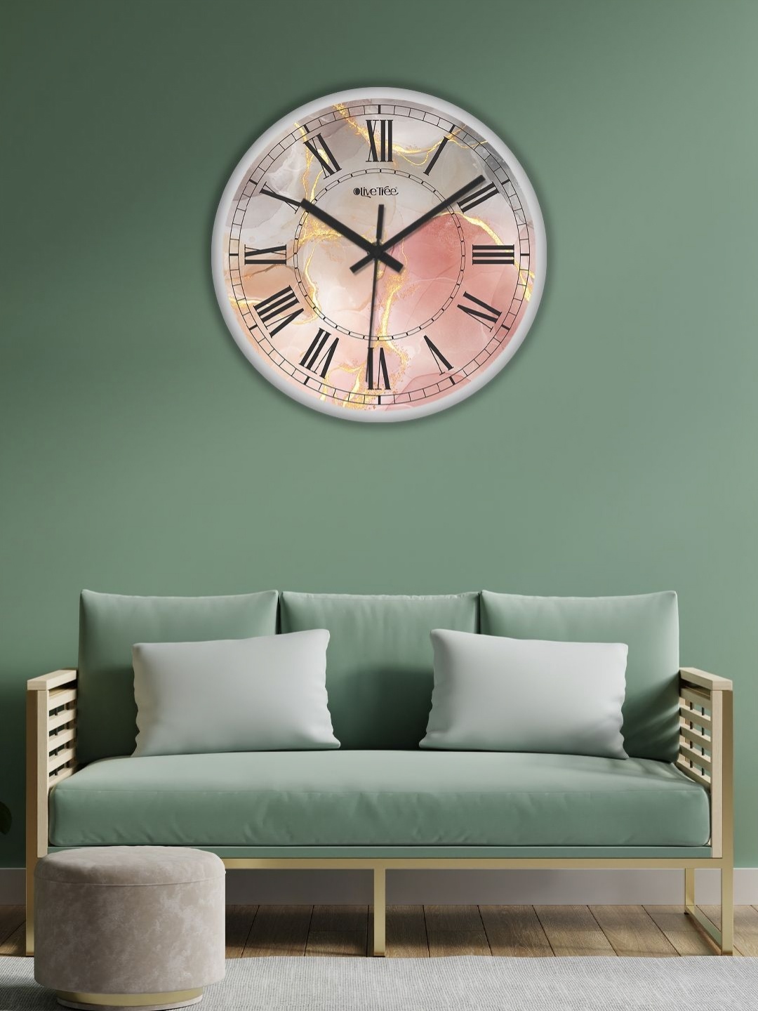 

OLIVE TREE White & Orange Printed Analogue Contemporary Wall Clock