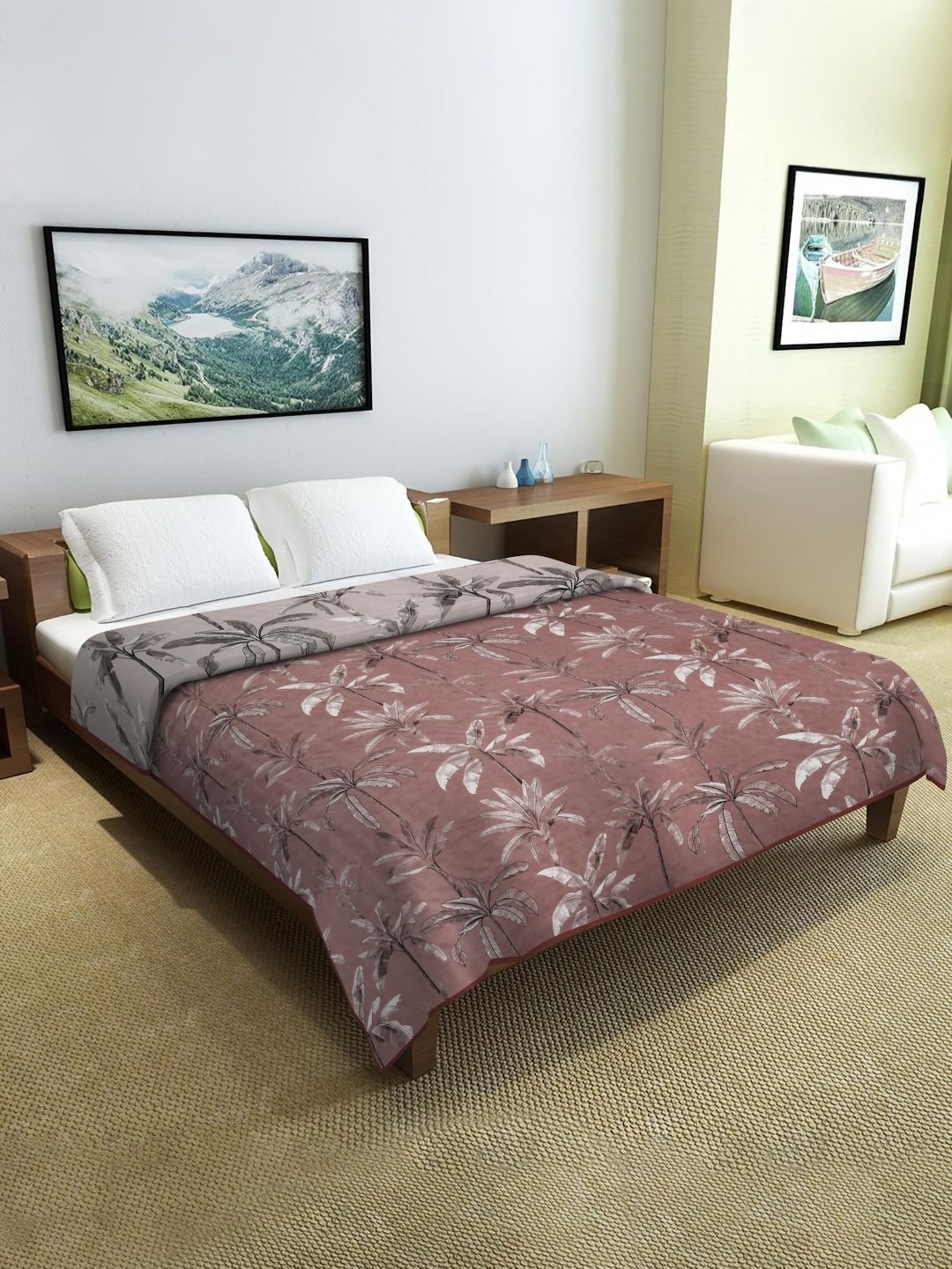 

Cortina Red & White Ethnic Motifs Microfiber AC Room Reversible Single Bed Dohar
