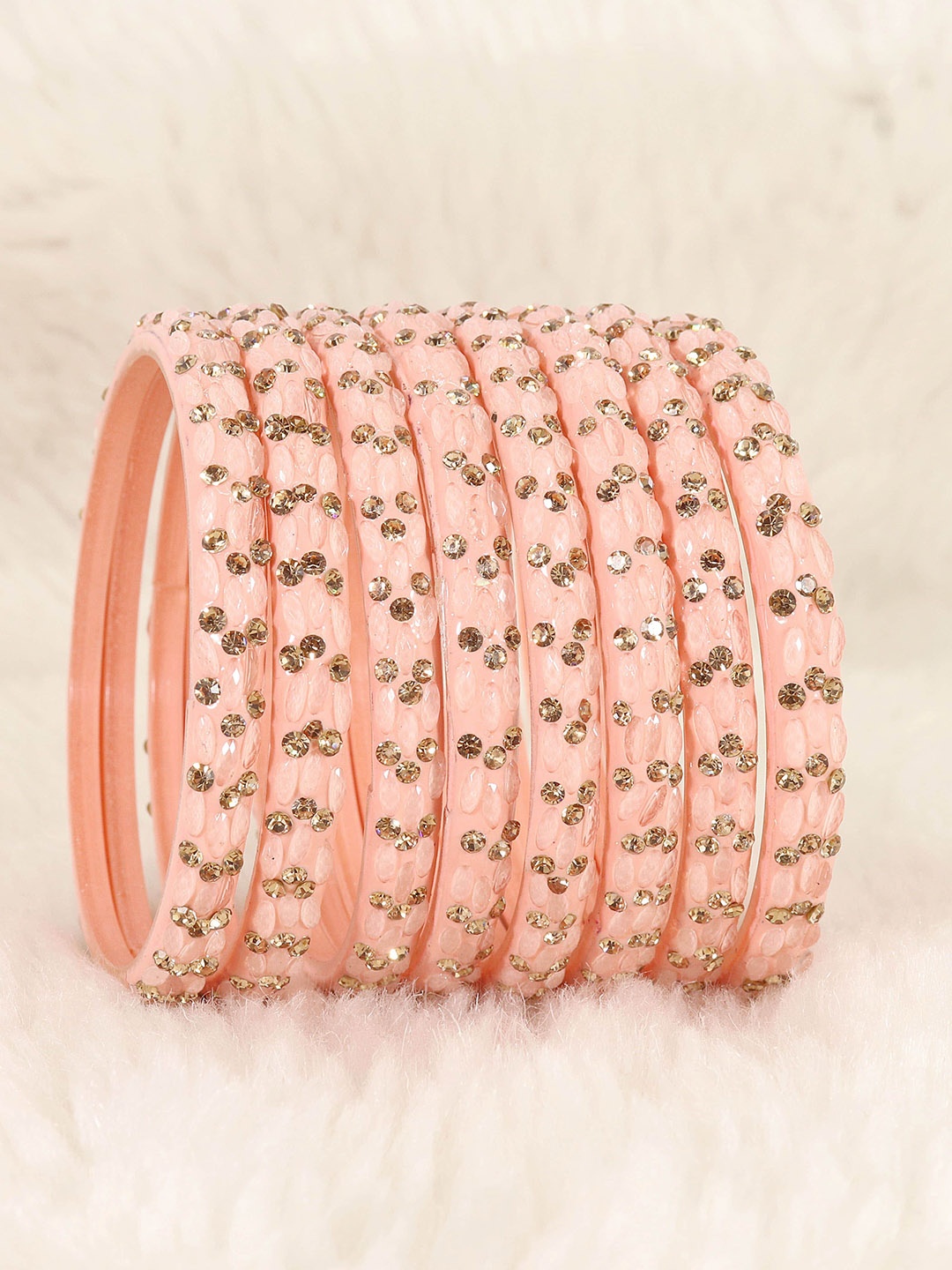 

LAVAZZA Set Of 8 Gold-Plated Crystals Zircon-Studded Bangles