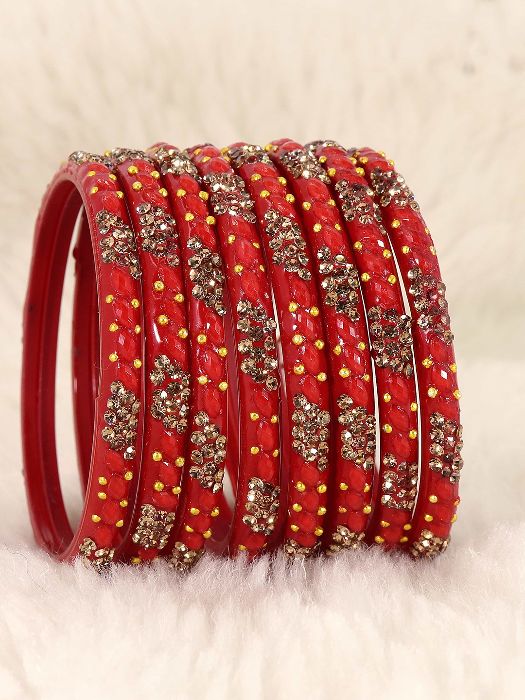 

LAVAZZA Set Of 8 Gold-Plated Crystals Zircon-Studded Bangles