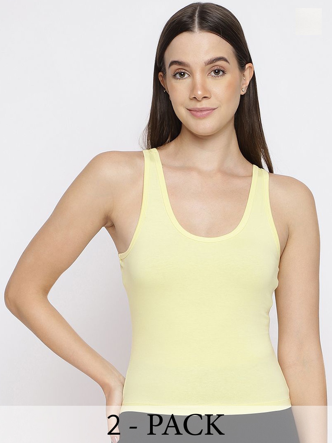 

La Intimo Pack Of 2 Non Padded Camisoles, White