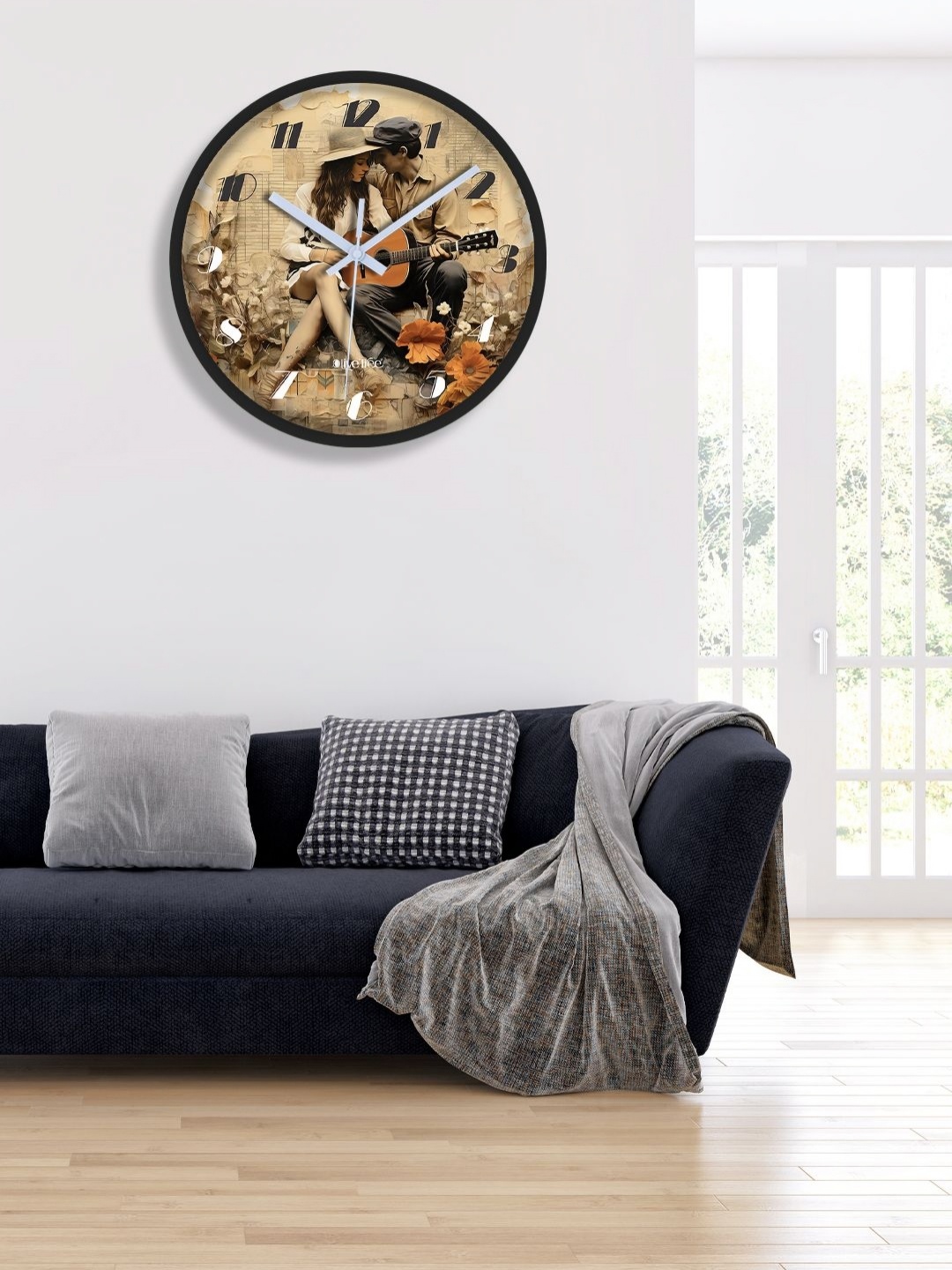 

OLIVE TREE Black & Brown Printed Analogue Contemporary Wall Clock