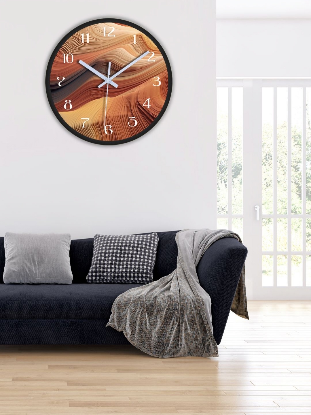 

OLIVE TREE Black & Brown Printed Analogue Contemporary Wall Clock