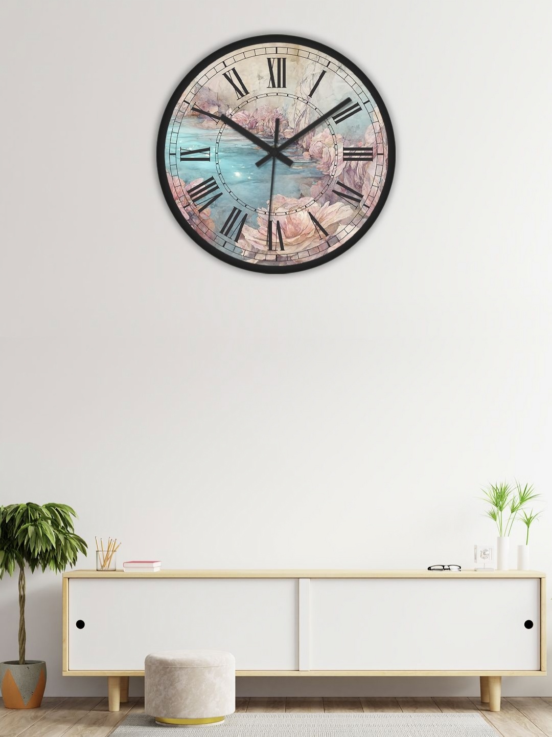 

OLIVE TREE Black & Blue Printed Analogue Contemporary Wall Clock