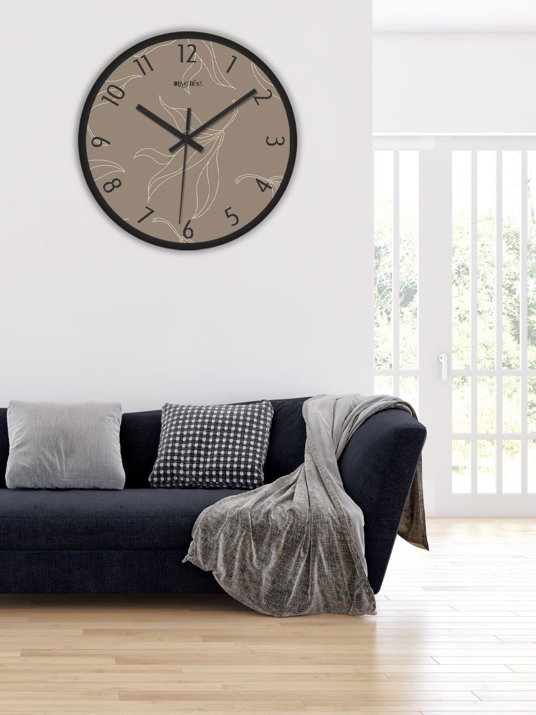 

OLIVE TREE Black & Brown Printed Analogue Contemporary Wall Clock