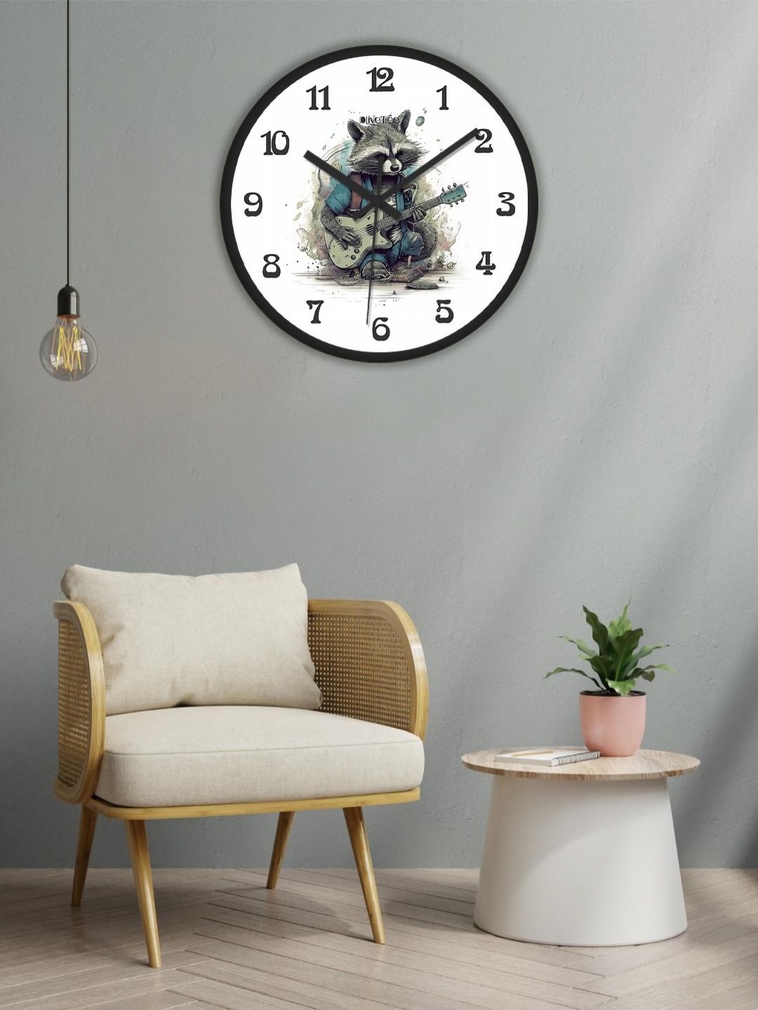 

OLIVE TREE Black & White Printed Analogue Contemporary Wall Clock